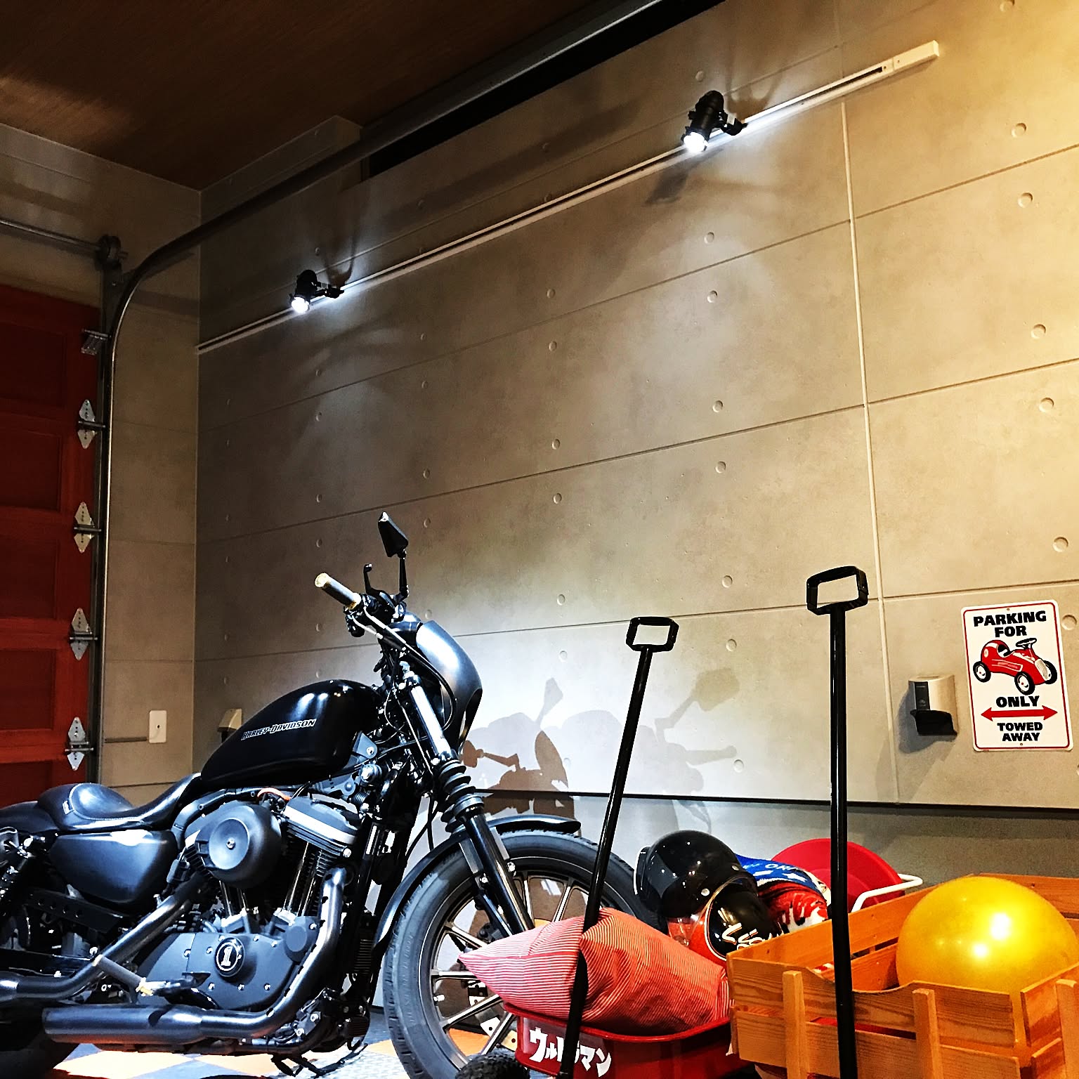 バイクショップ◆ガレージ☆Welcome☆LED電光看板 ショウワガレージ LEDテールランプ クリアレンズ レッドバー