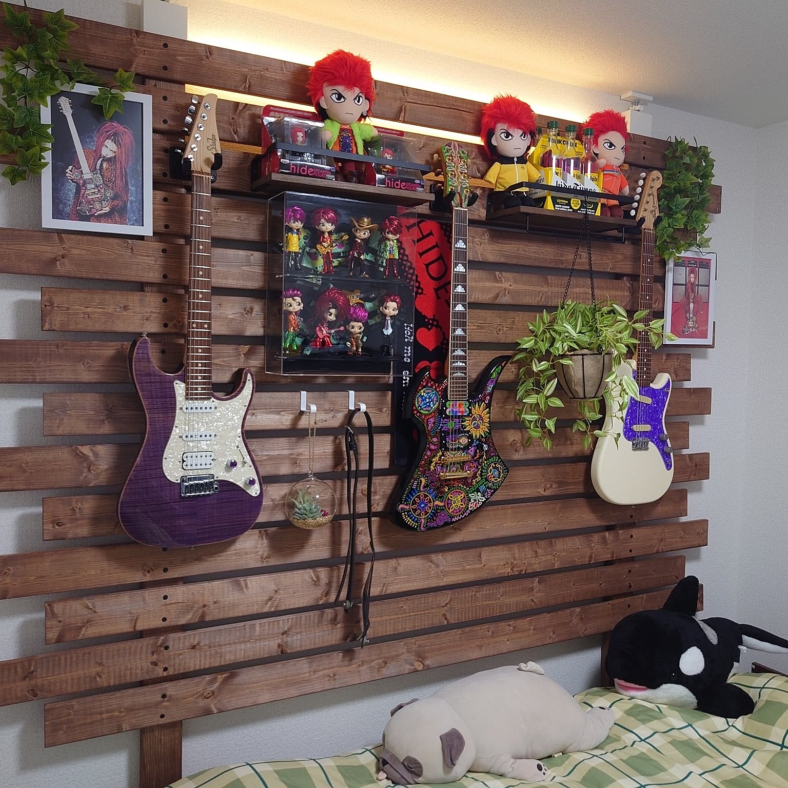 フィギュア ギターのおしゃれなアレンジ・飾り方のインテリア実例