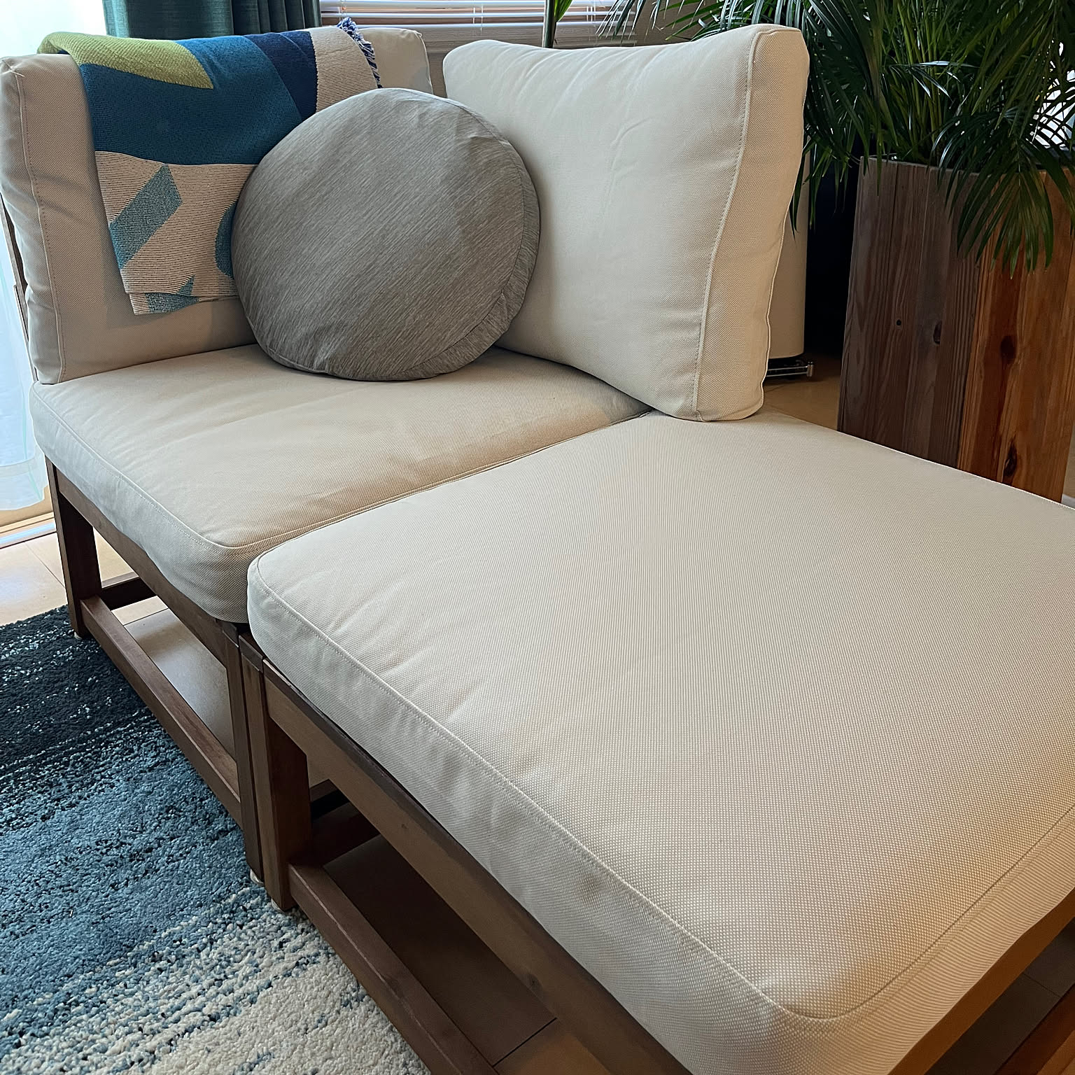 IKEA エップラロー 屋外用ソファー クッション4点付き 高さと奥行が最高！IKEAの屋外用ソファ（エップラローシリーズ