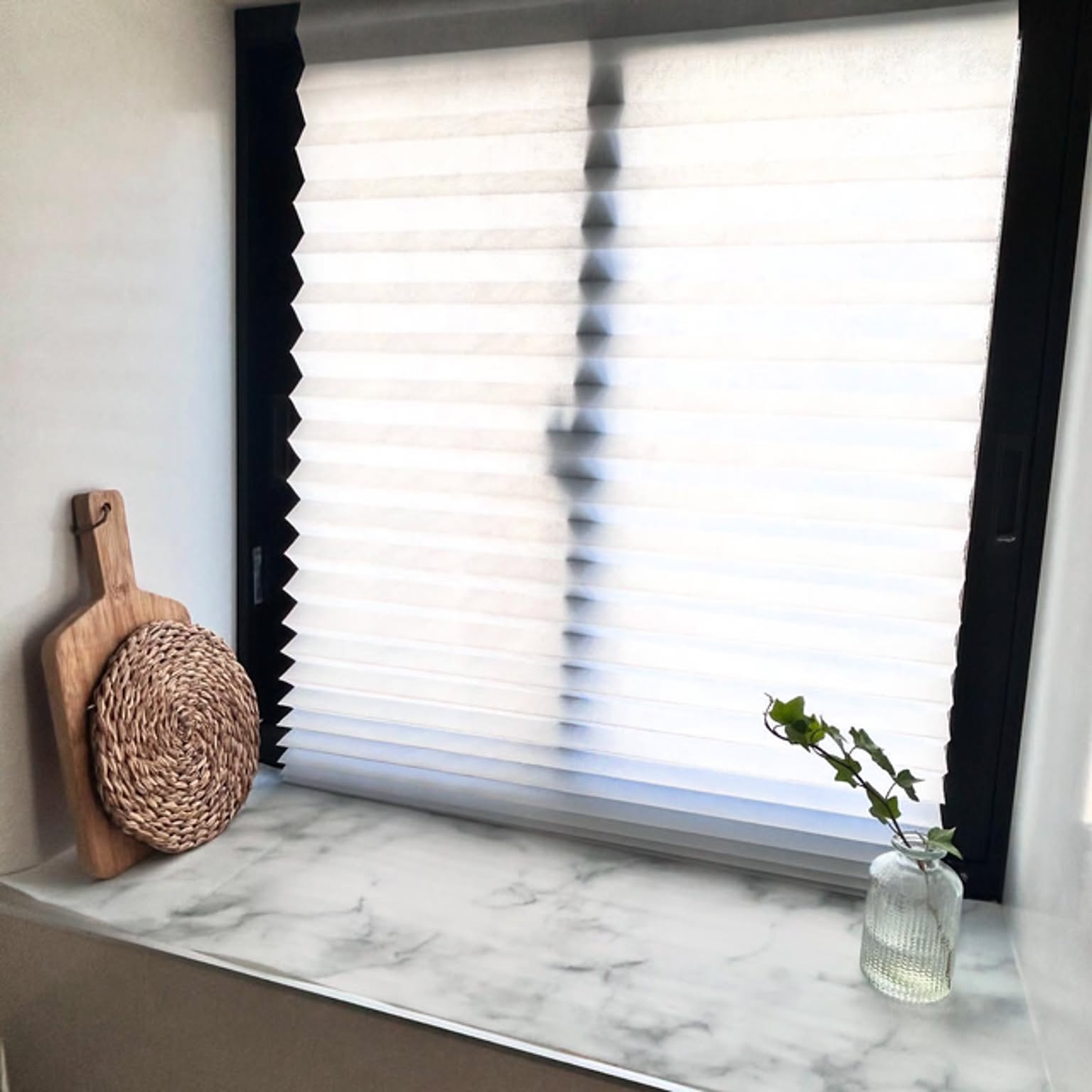 TRIPPEVALS遮光断熱ハニカムシェード 100x195 ホワイト2個セット IKEA