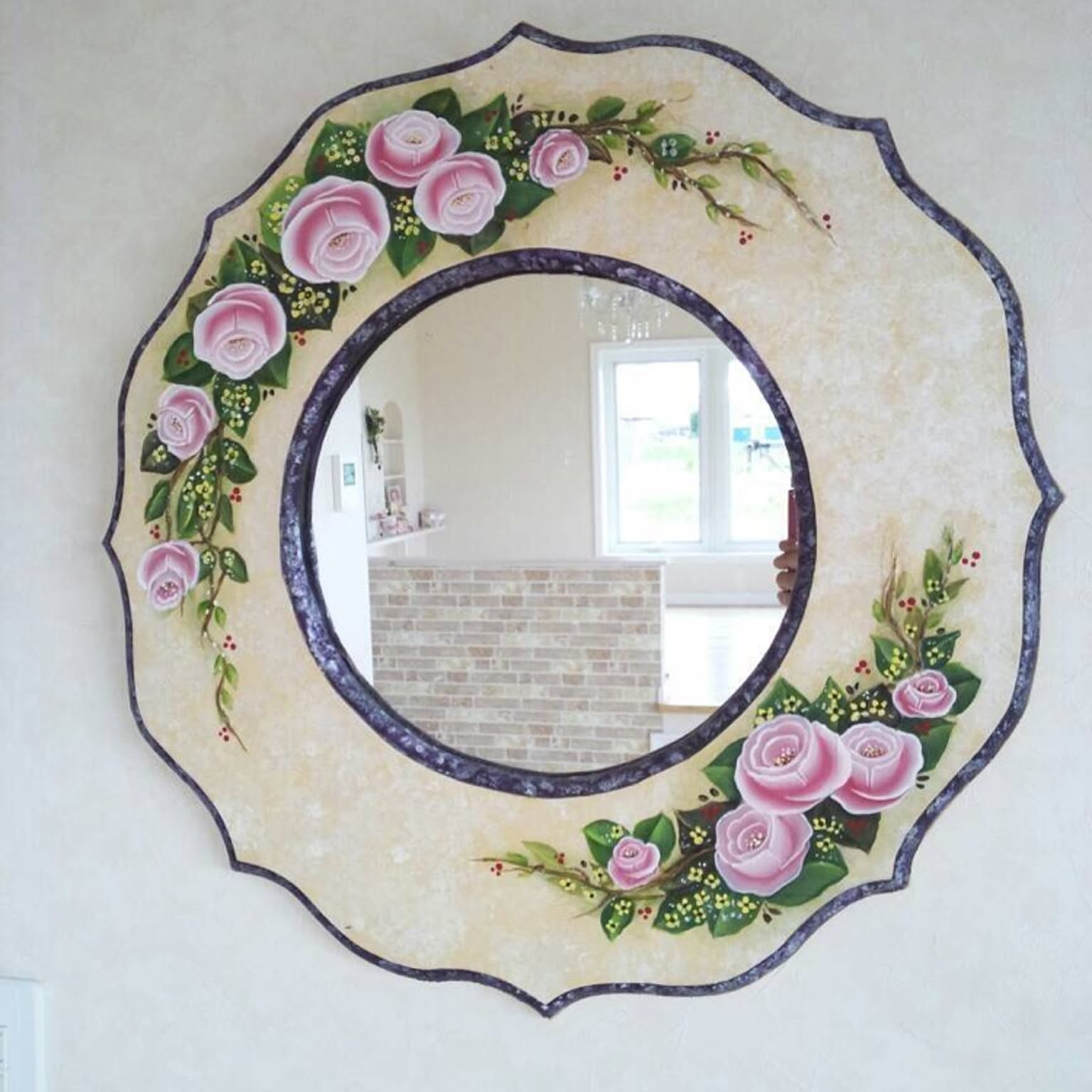 トールペイント作品　鏡 5450602ee7da336ef12436a5819e96