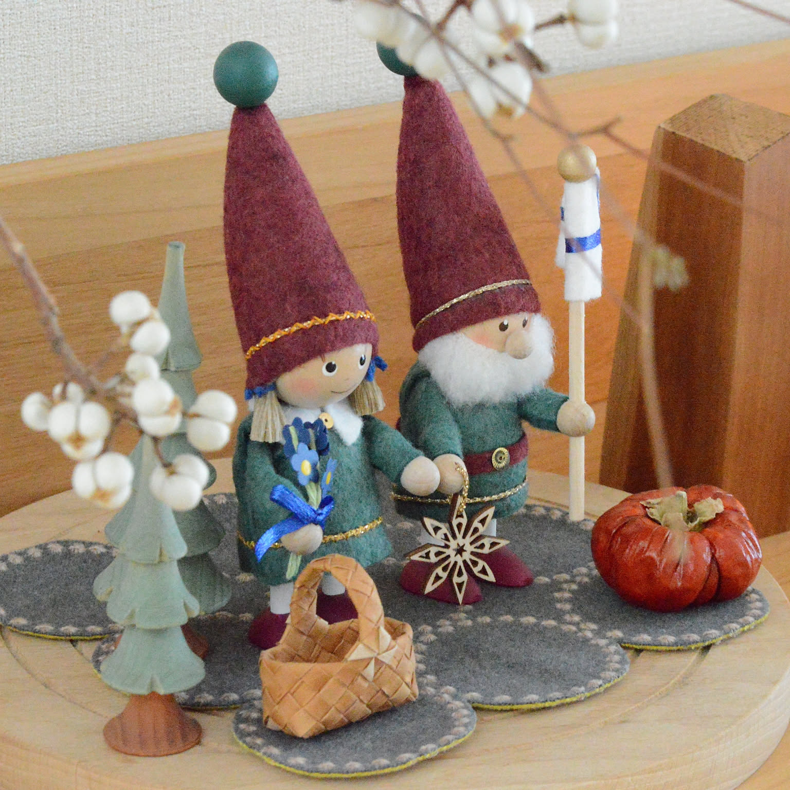 新品 北欧 クリスマス 妖精 ニッセ ふたり & 布巾 新品 北欧 クリスマス 妖精 ニッセ ふたり & 布巾 新品 北欧