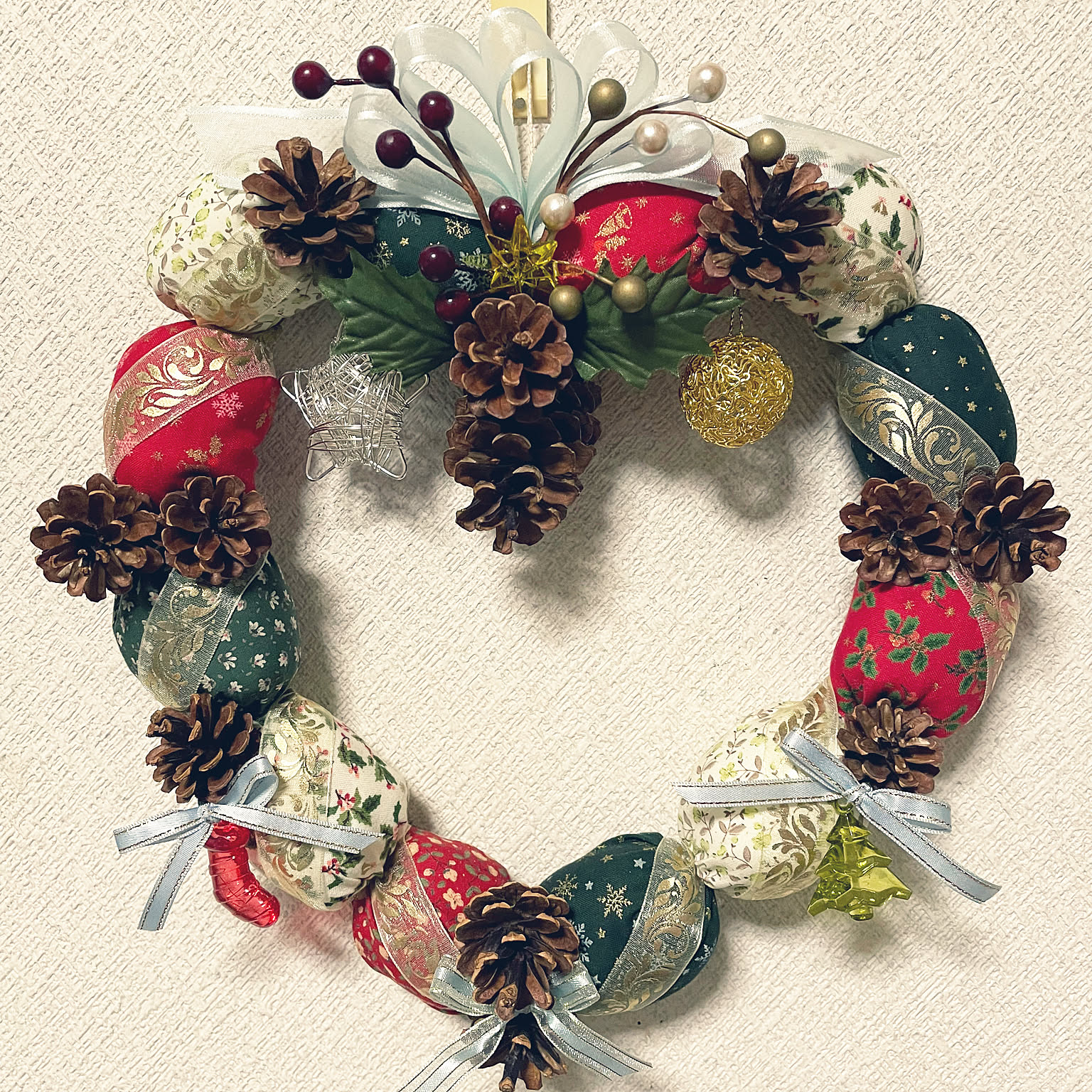 リビング/セリアの雑貨/セリア/クリスマスリース手作り/クリスマス