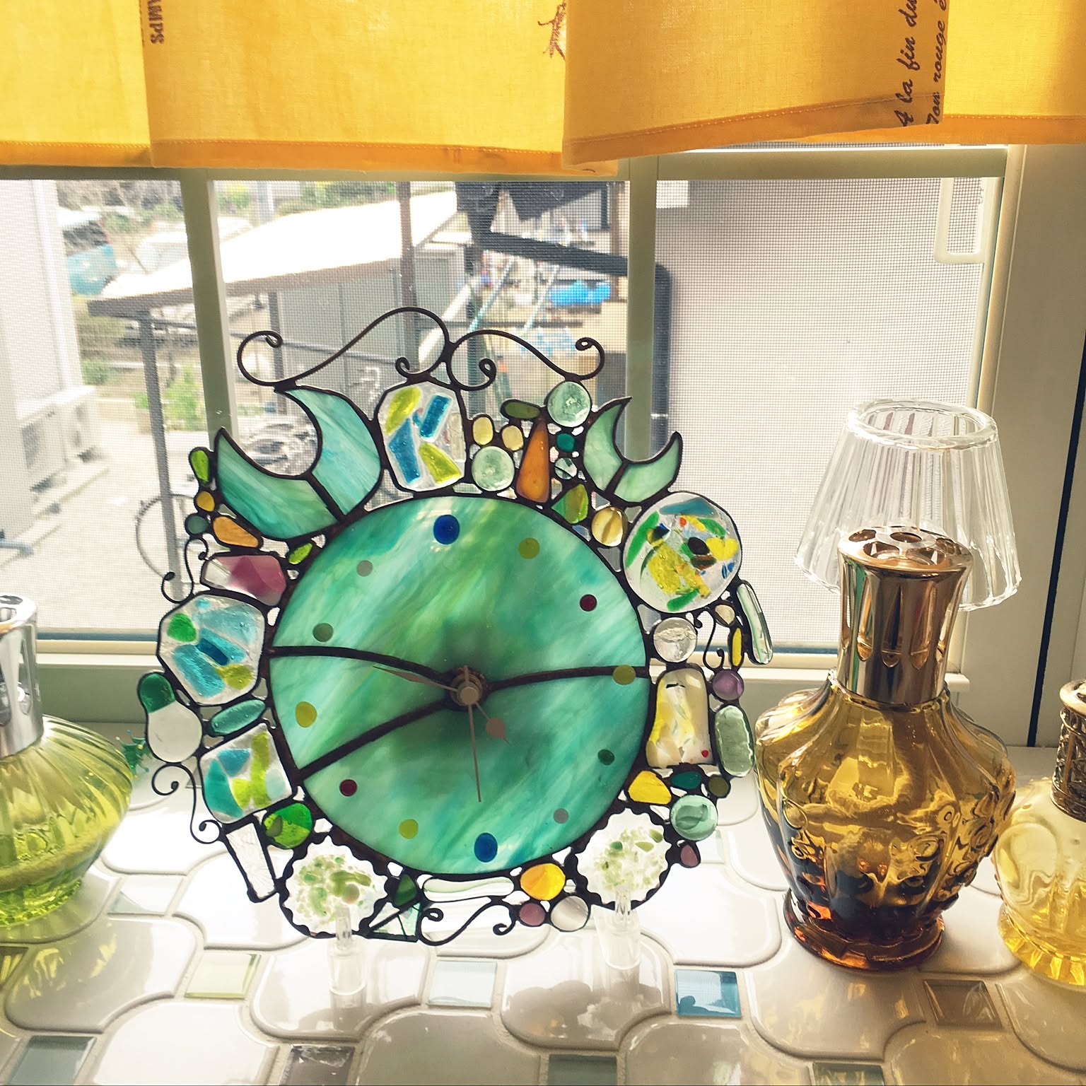 キッチン/ステンドグラス/時計/DIY/ハンドメイド...などのインテリア 