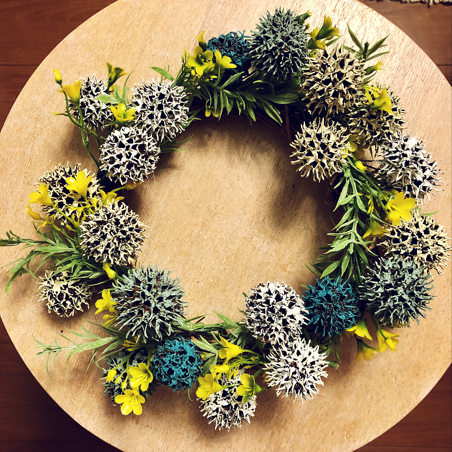 【在庫切れ準備中】④⑧モミジバフウ　天然素材　リース クリスマス輸入リースLサイズ クリスマスリース 玄関 クリスマス