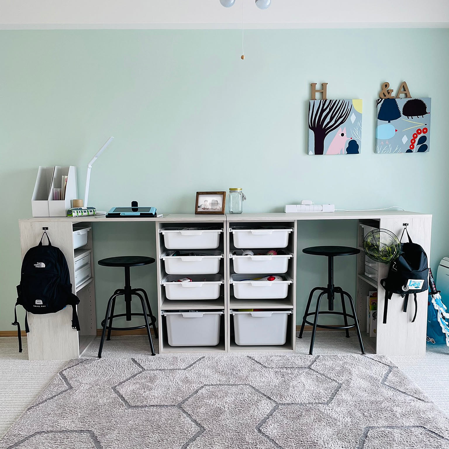 ニトリ/ツインデスク/カラーボックス 机/北欧/Nクリックなどの