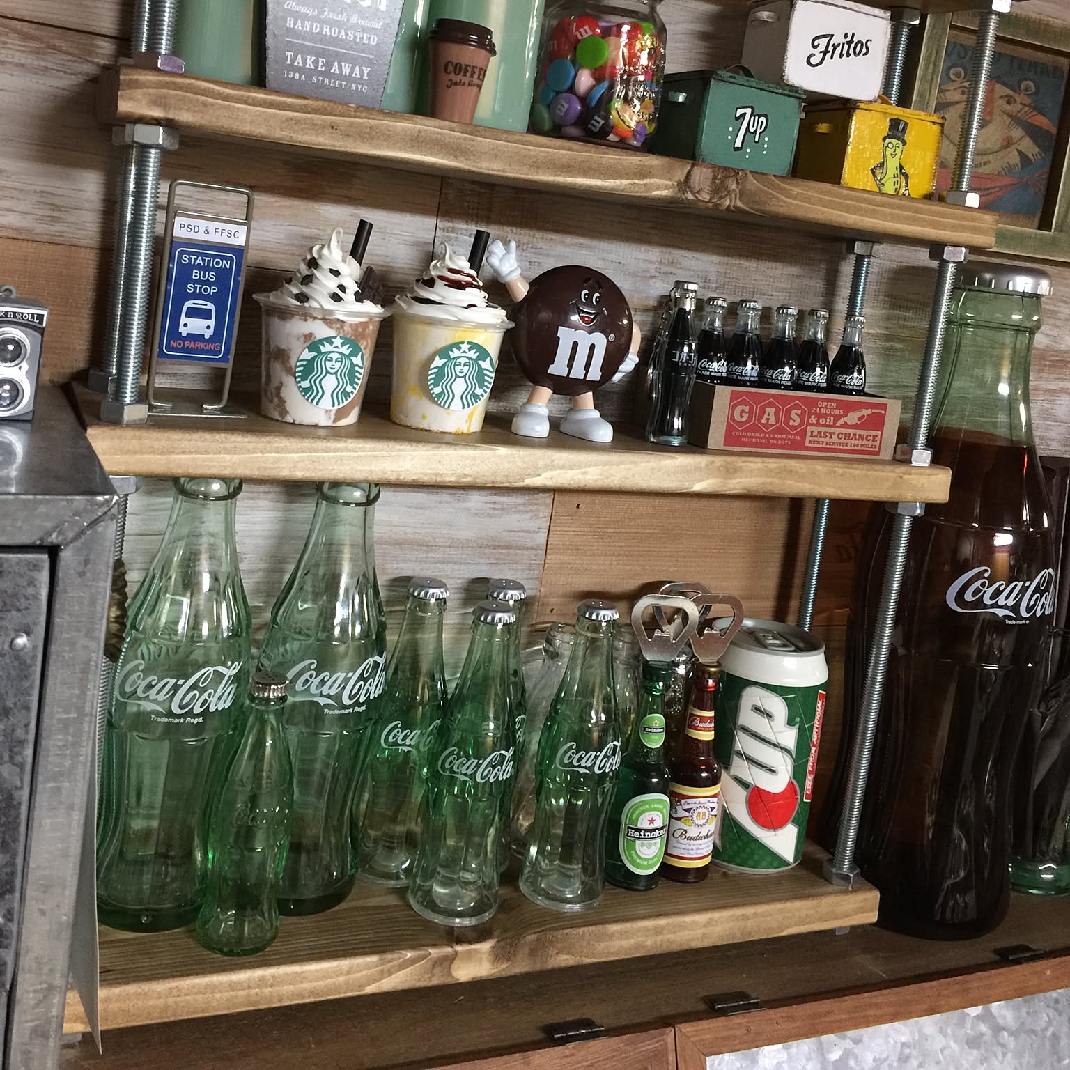昭和の思い出コカコーラ看板 棚空き瓶6 飲料・酒