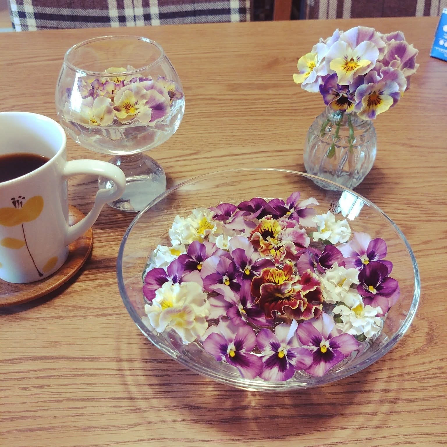パンジー花柄 ガラスのぼんぼり パンジー花柄 ガラスのぼんぼり