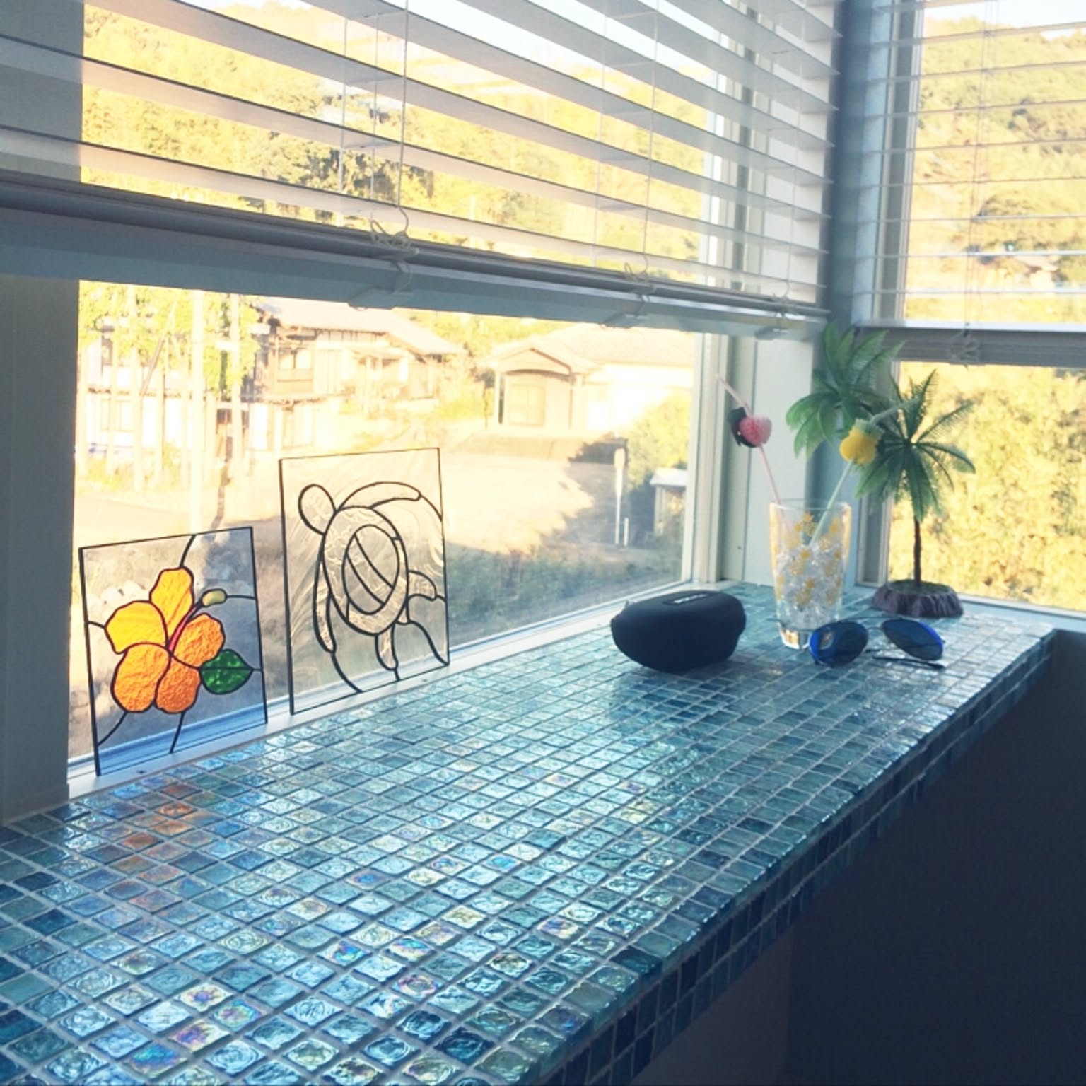 SOLD☆ステンドグラス風ハワイアンフレーム☆〜モンステラ〜