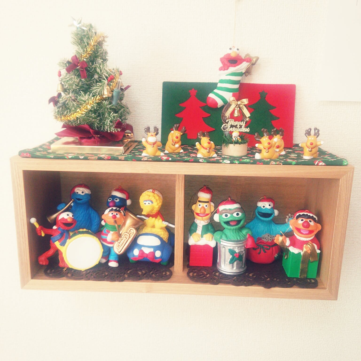 ❤ビンテージ❤エルモ雪だるま　クリスマスツリー　セサミストリート　オブジェ ❤ビンテージ❤エルモ雪だるま クリスマスツリー セサミストリート