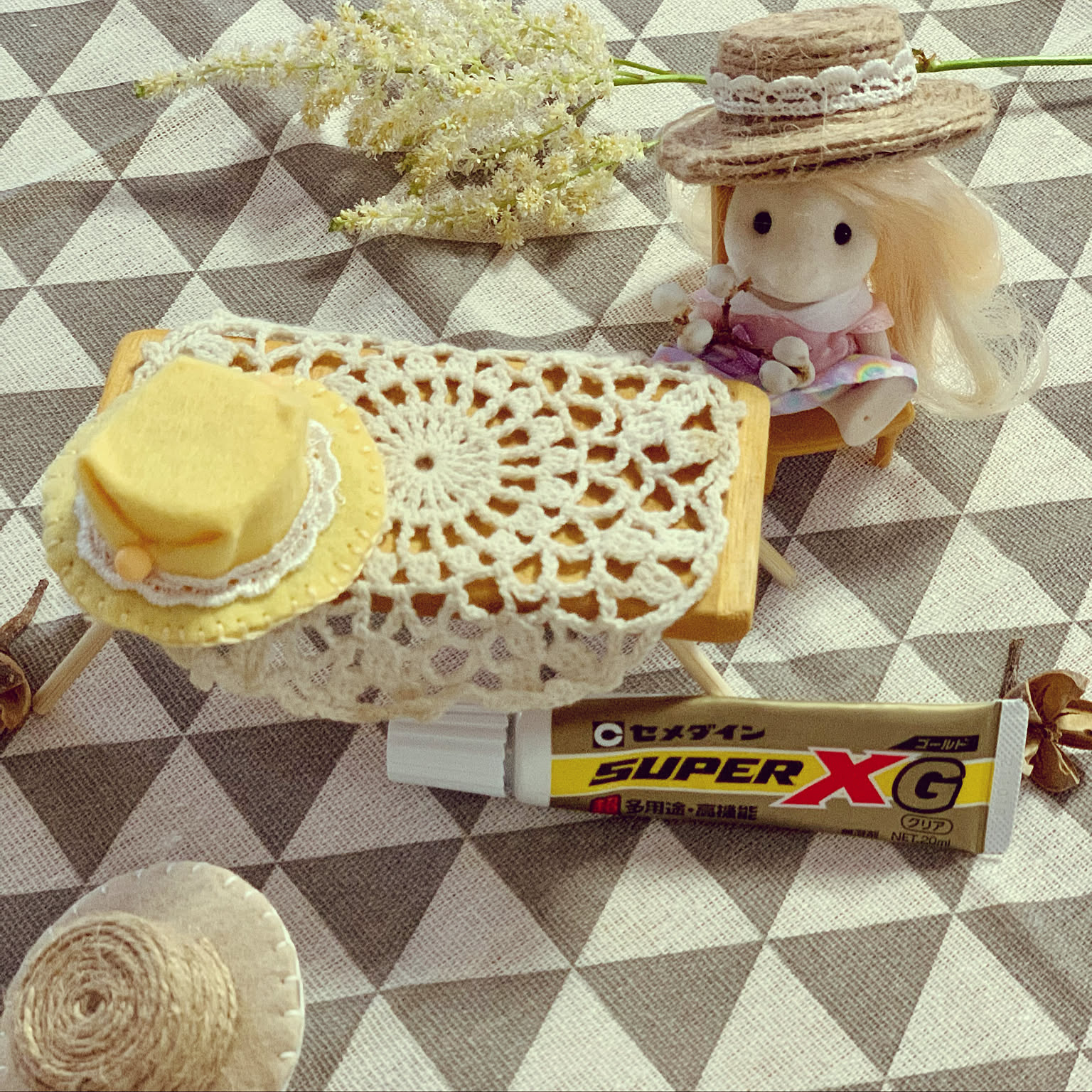 手作り カンカン帽のおしゃれなアレンジ・飾り方のインテリア実例