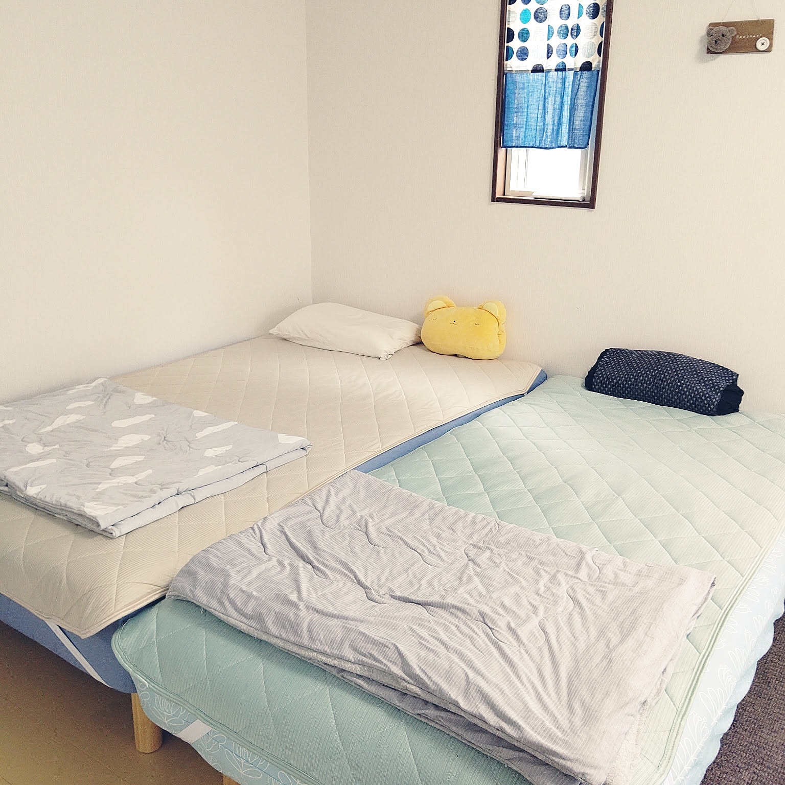 無印良品ベッドフレーム＋コアラマットレス（ダブルベッド） コアラマットレスと相性良し】無印良品のスモールサイズを2台