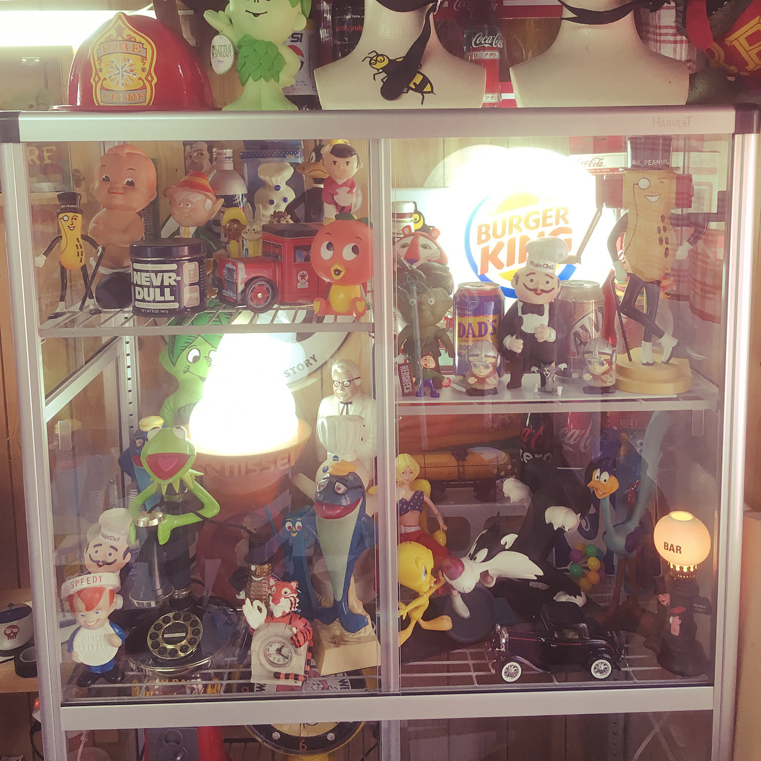 ショーケース アメリカントイのおしゃれなアレンジ・飾り方の