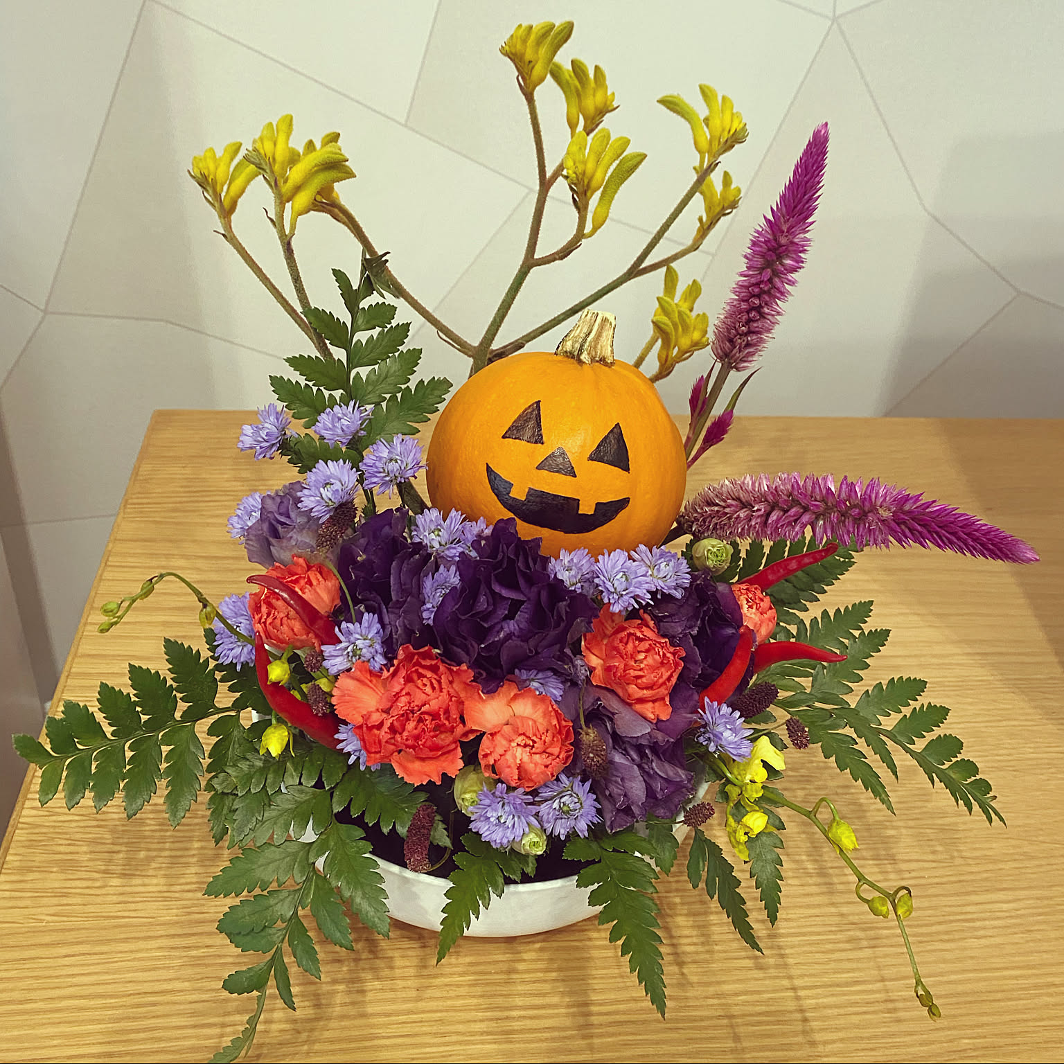 ハロウィンフラワーアレンジ♡ハロウィンツリー♡造花アレンジ♡フラワーアレンジ ハロウィンフラワーアレンジ♡ハロウィンツリー♡造花アレンジ