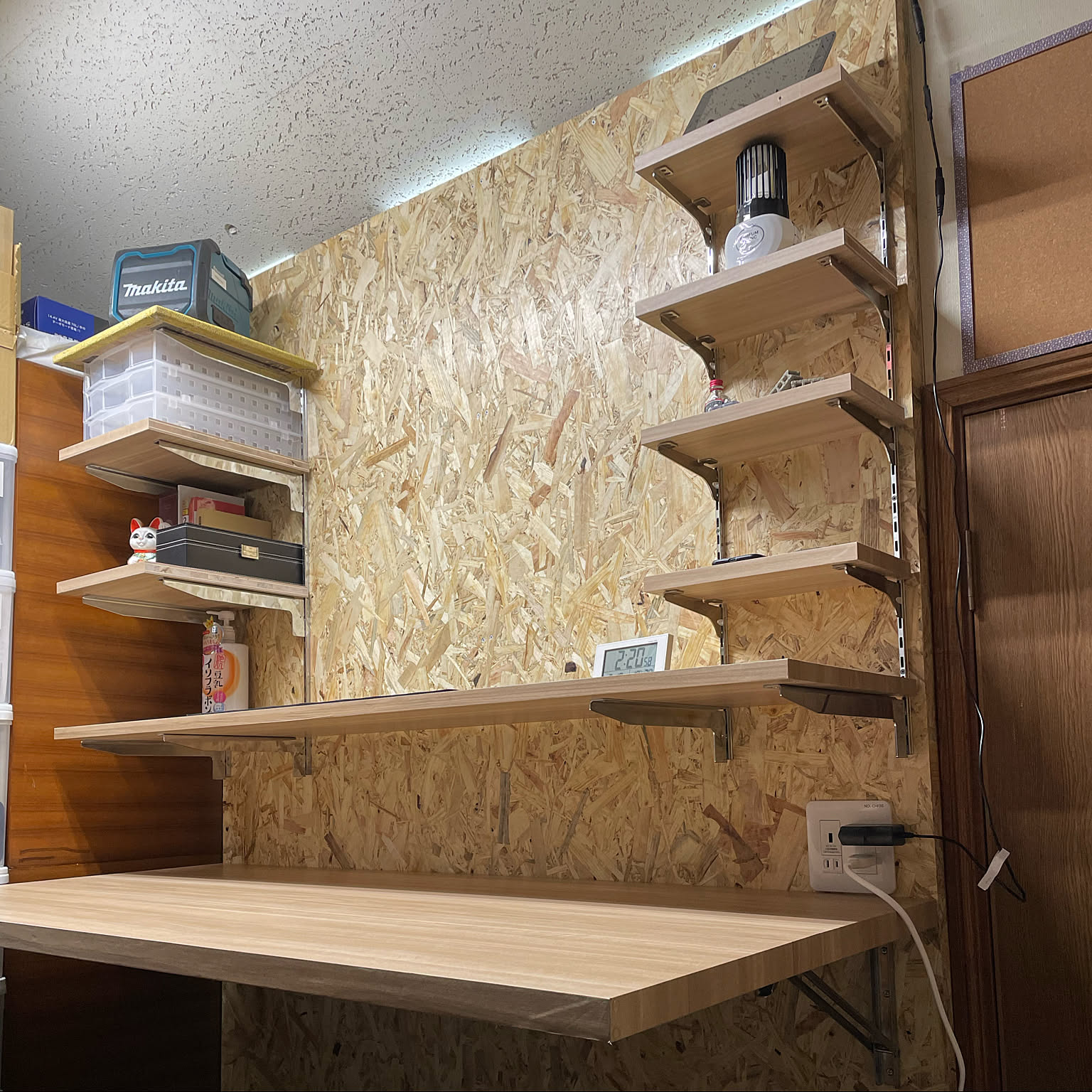 ぴー ステンレス OSB合板 DIY シェルフ 団地DIY Vol.14 OSB合板でBOX型シェルフをDIY｜PLUS9LOG