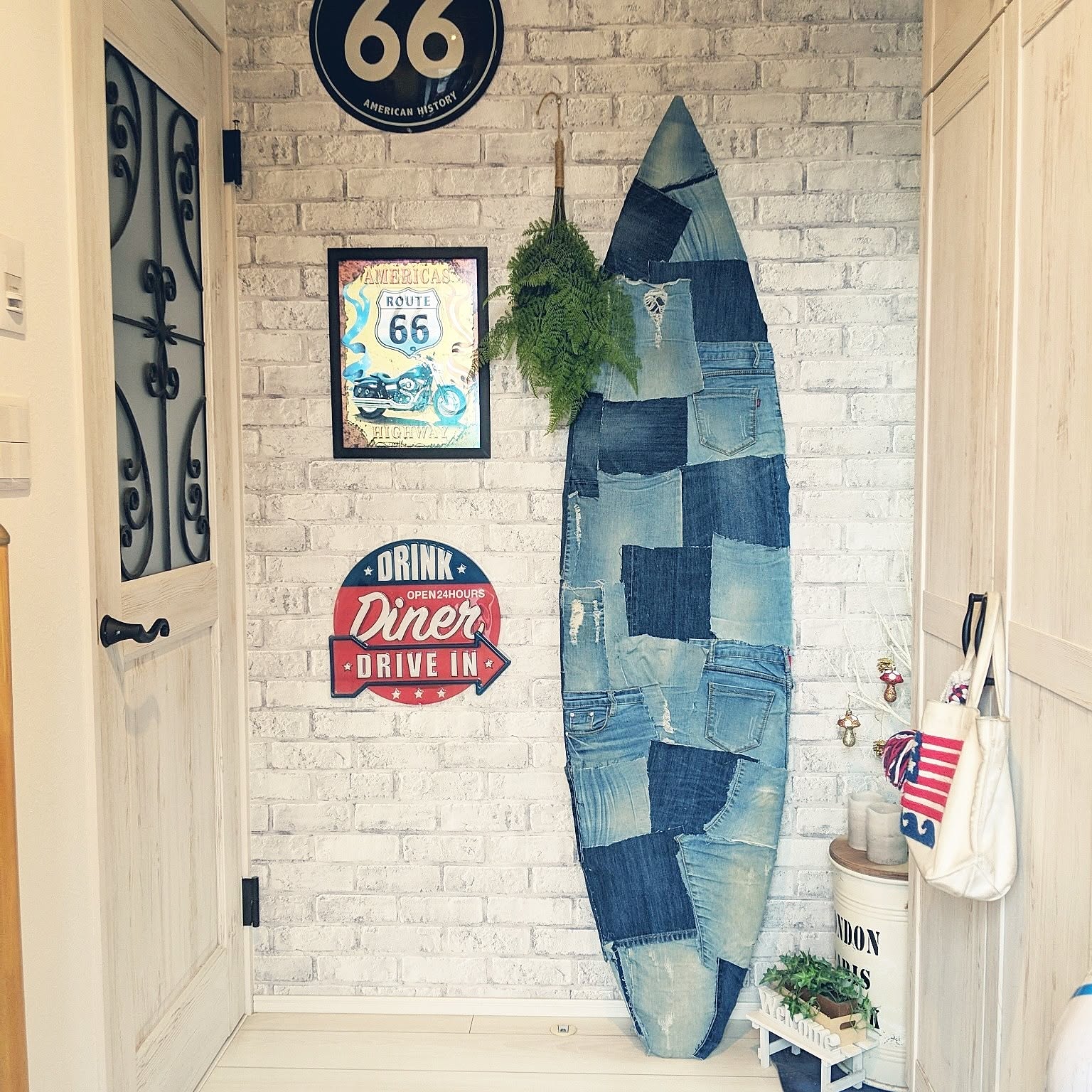 デニムリメイク 伝言板 ( 作業場のインテリア )