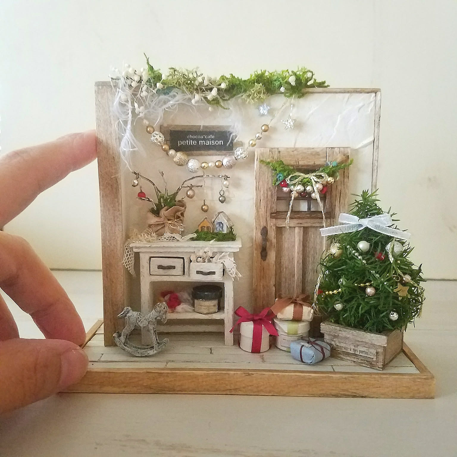 クリスマスリース ドールハウス オーナメント ハンドメイド
