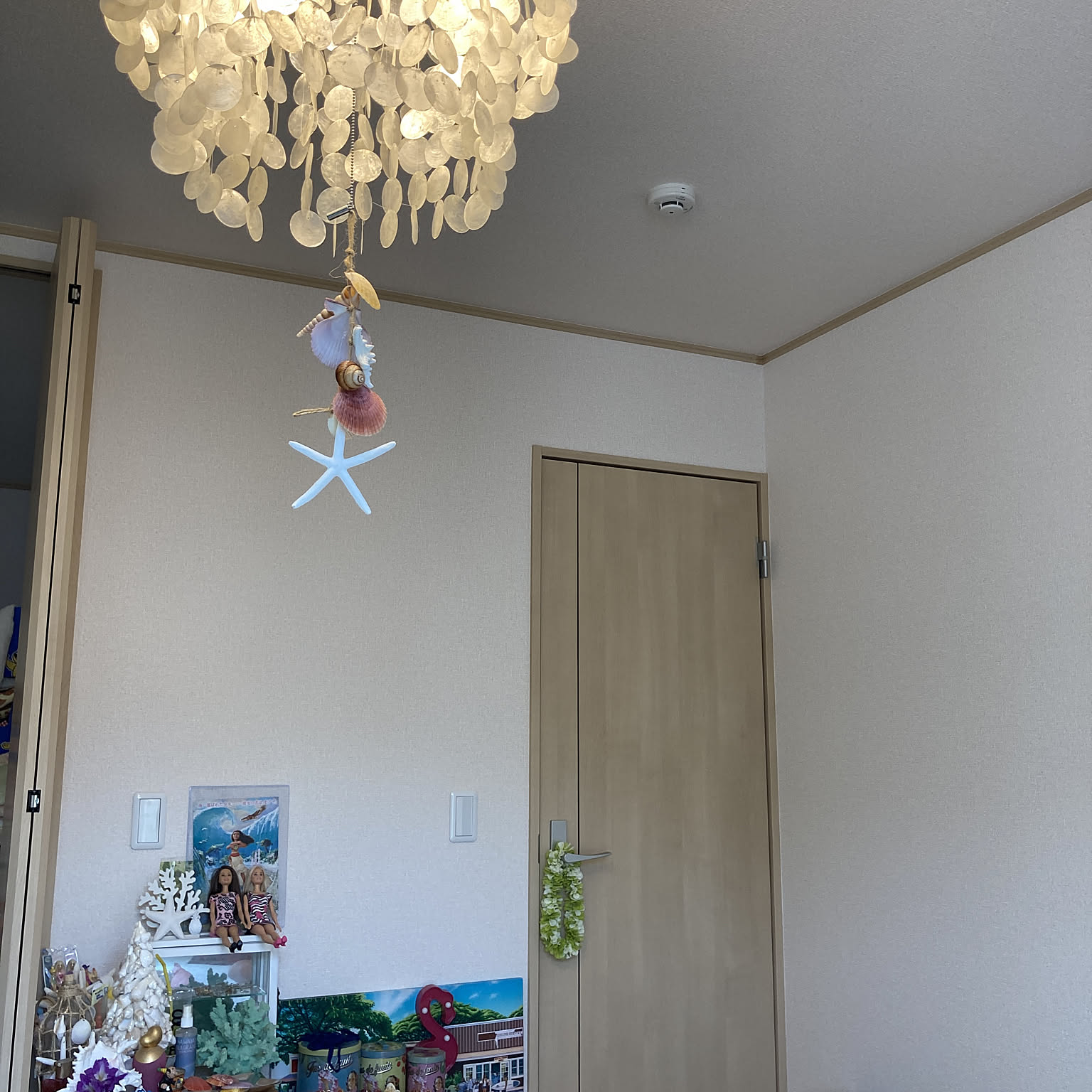 シェル シャンデリア　ハワイ購入 シェルシャンデリア 1灯(φ500×H550mm) - 【EL JEWEL】海外照明と