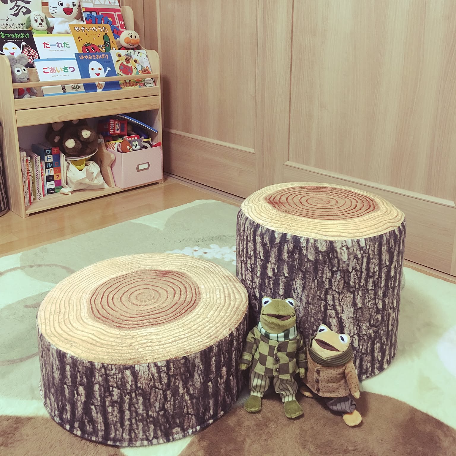 ニトリ レア 廃盤 キッズ スツール キリカブ2 暑 切り株