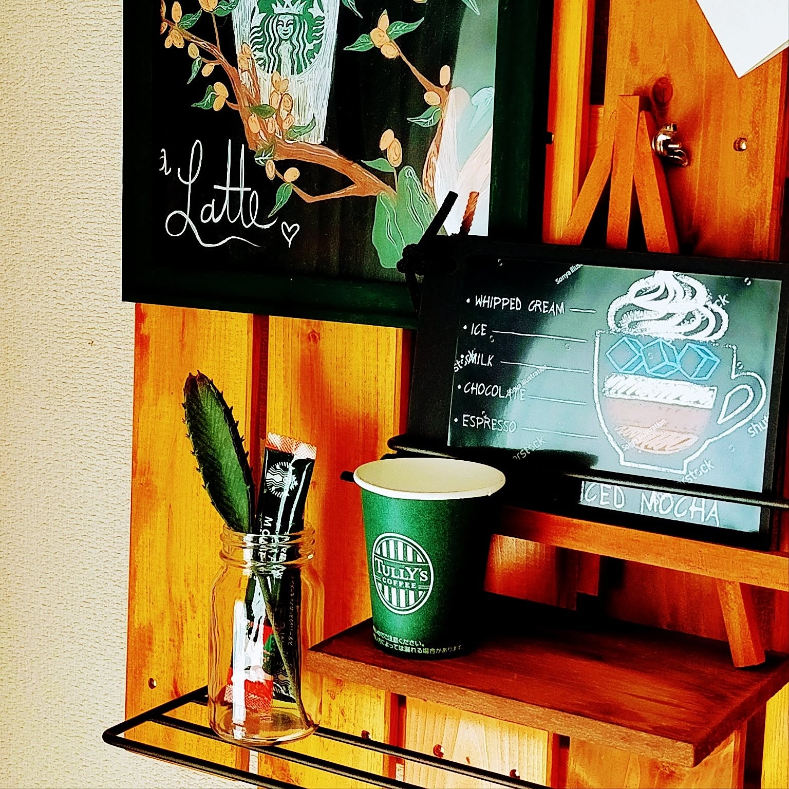 スターバックス　看板　タンブラー　インテリア スタバ看板風のインテリア実例 ｜ RoomClip（ルームクリップ）