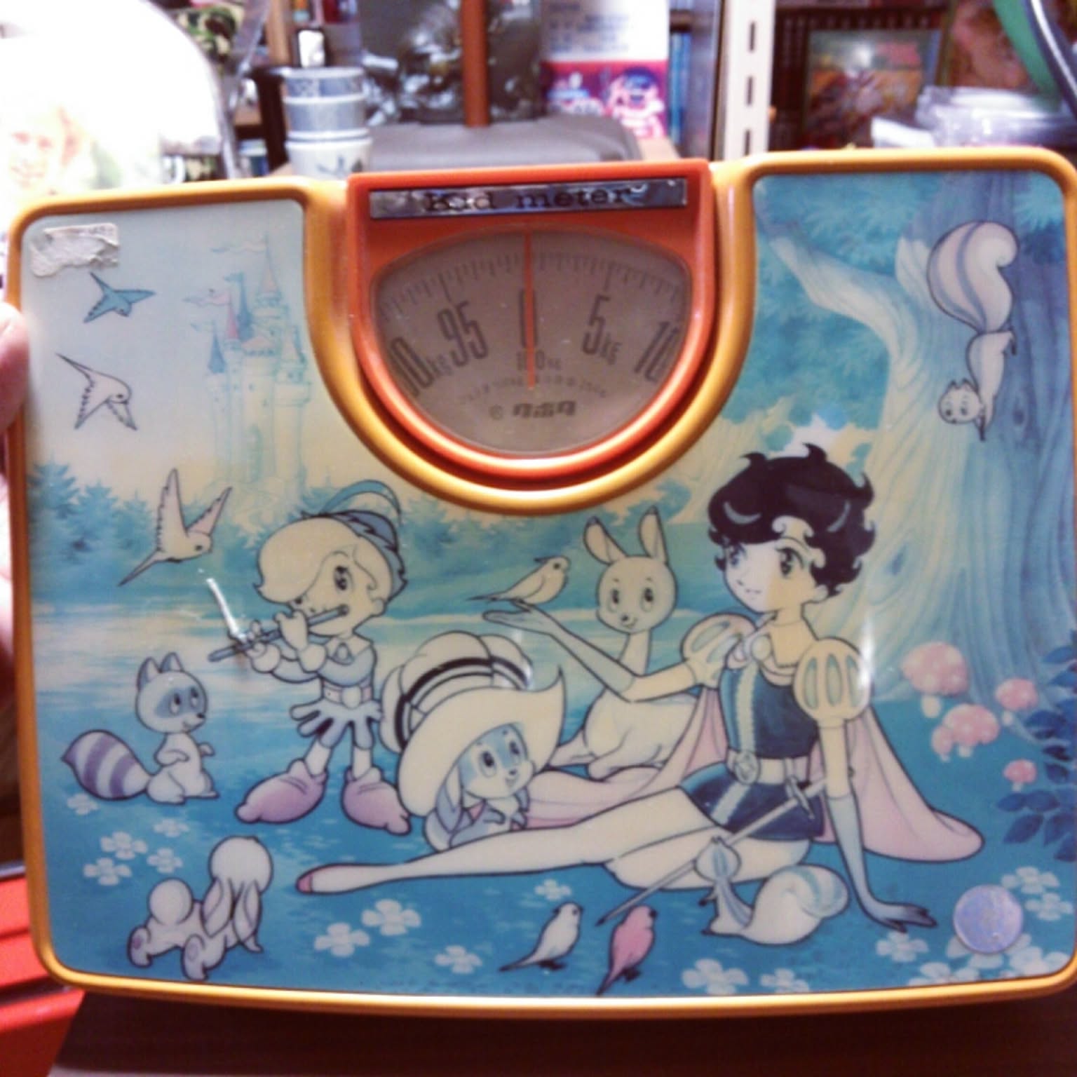レトロポップな花柄の体重計（ヘルスメーター）未使用品 - [Sold
