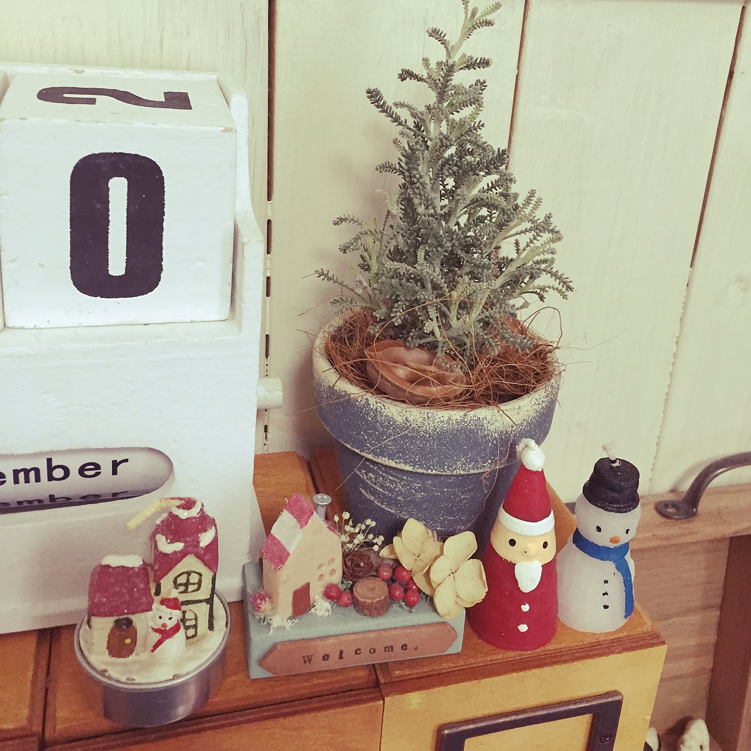 デコパージュ リメイク鉢 みんなでクリスマスパーティー