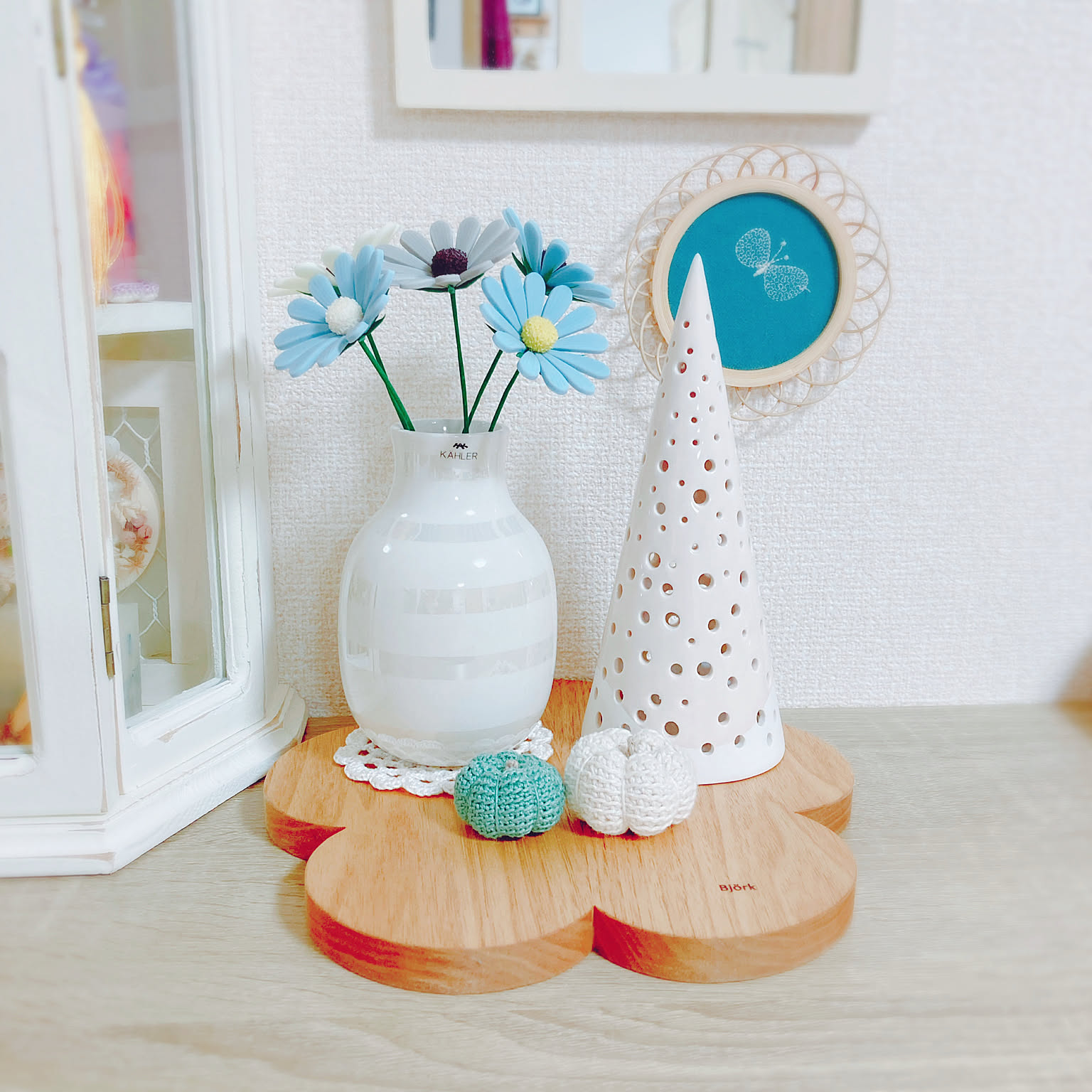 ミニチュア BB社ローズガーランド風 ブルーストライプ キッチン小物