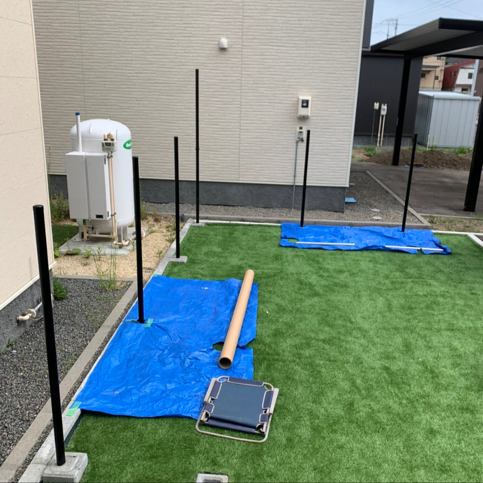 単管パイプ5m×6 人工芝おまけで