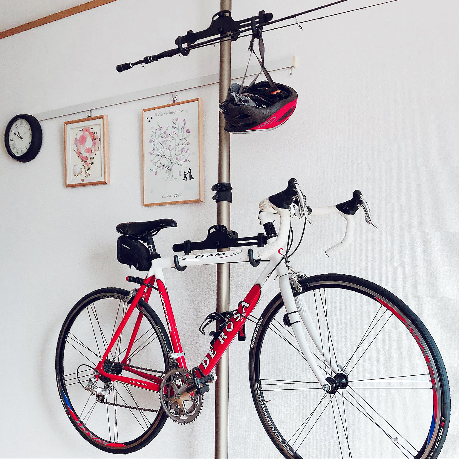 仮決定）ロードバイク 室内保管 キレイ 白+イエロー 通学用、ロード