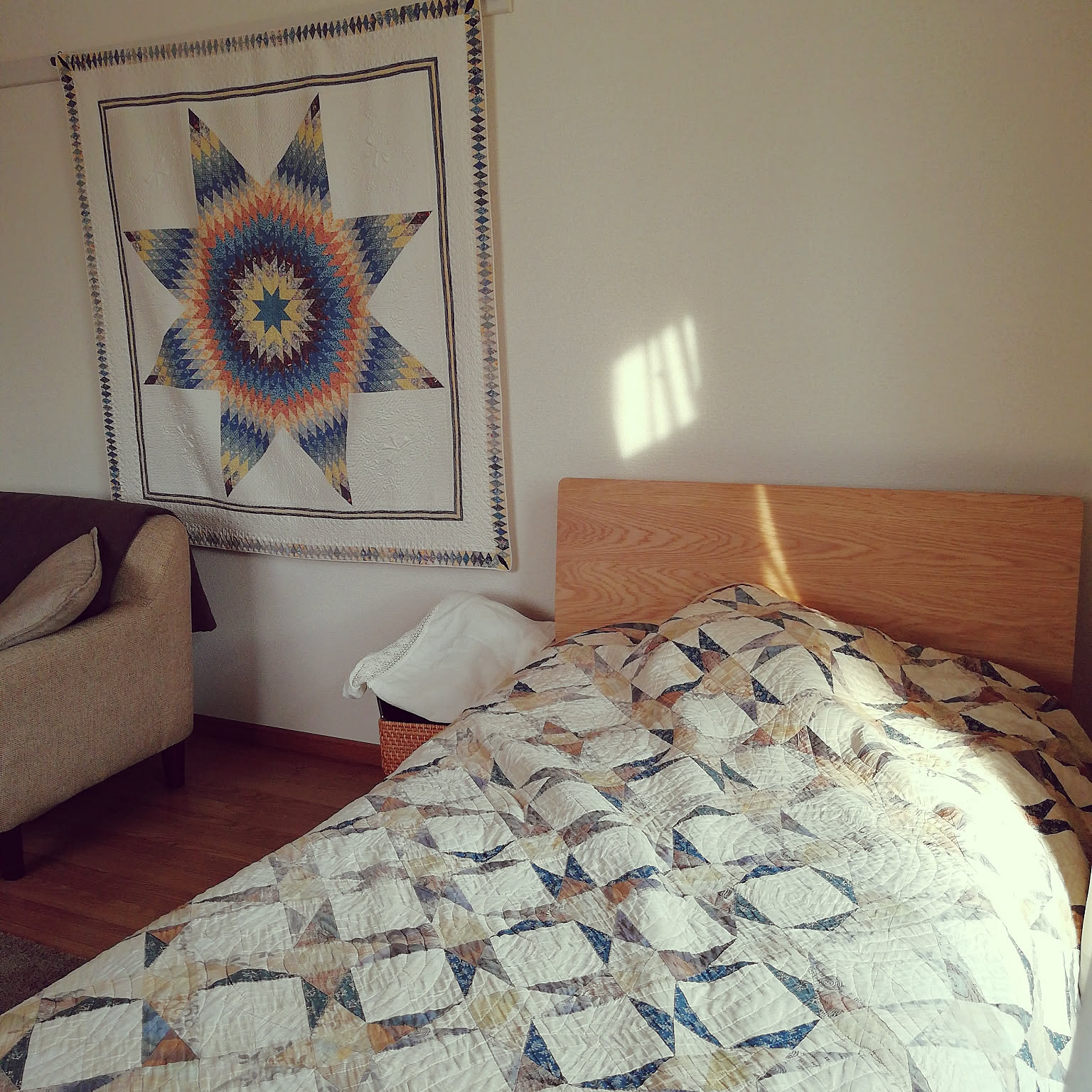 1点モノ☆ヴィンテージキルト☆キルティング生地パッチワークシーツ