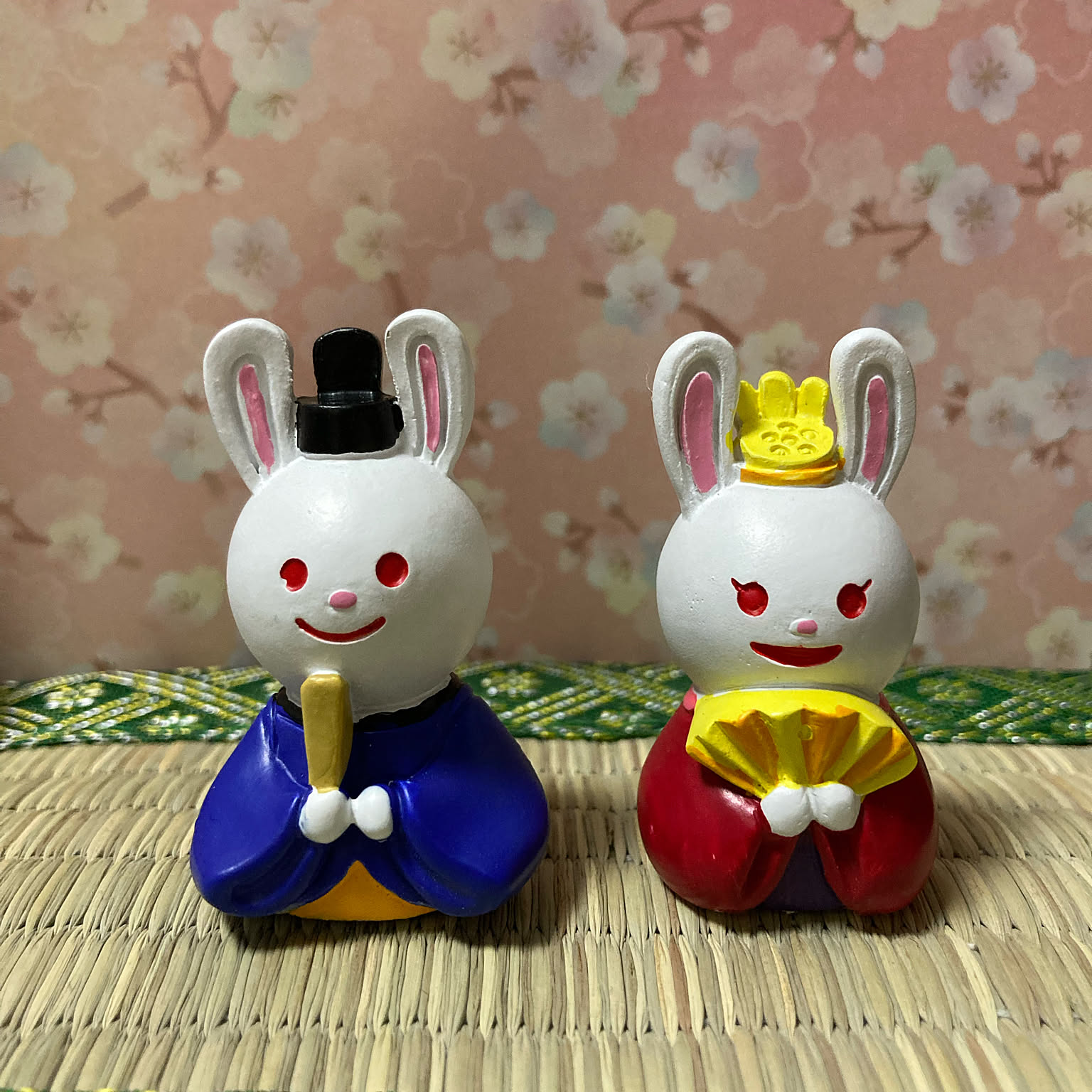 つまみ細工 桜とうさぎ妖精 モチーフ パーツ（お花見 うさぎ