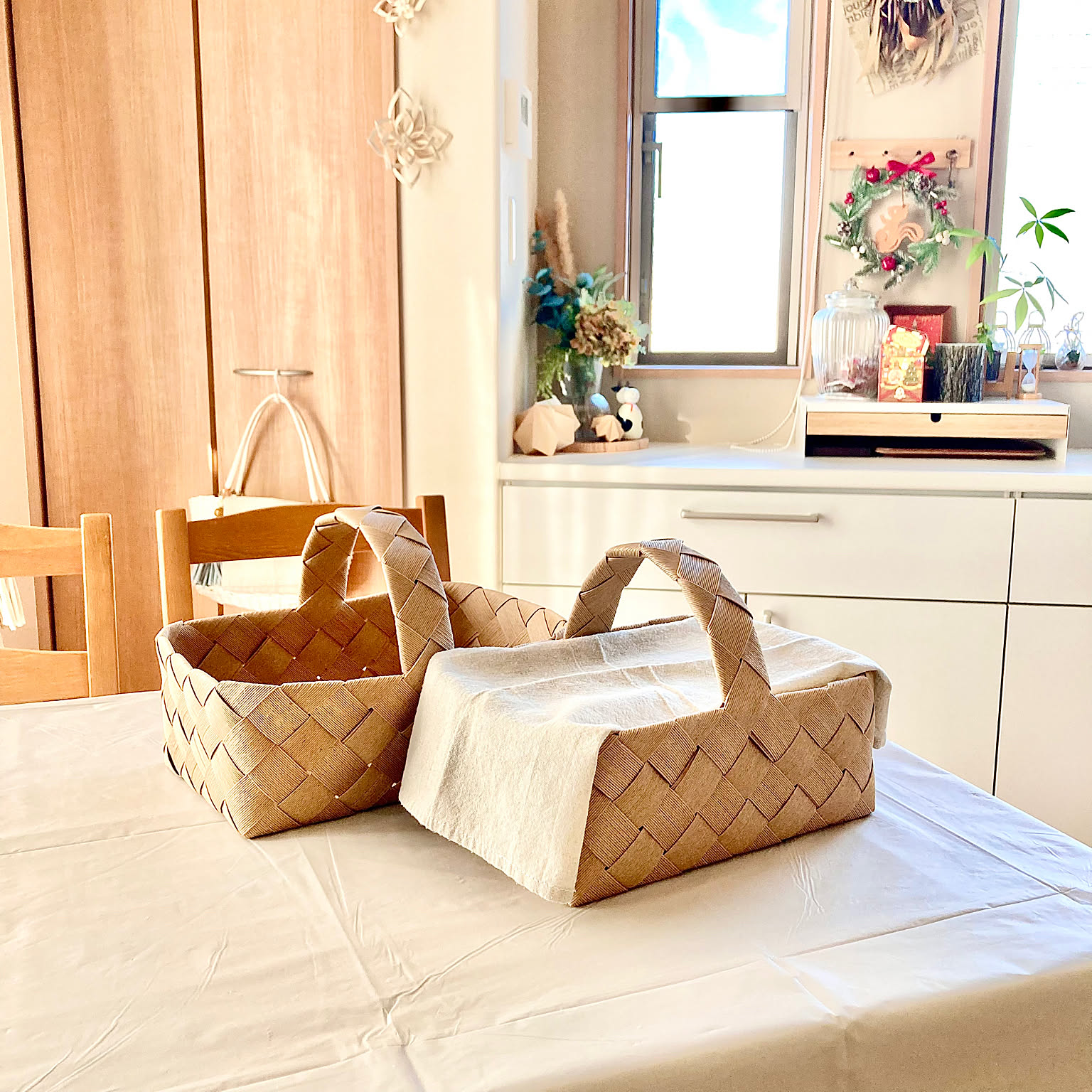 エコクラフト　オーダー収納かご　白いお片付け収納かご エコクラフト オーダー収納かご 白いお片付け収納かご エコクラフト