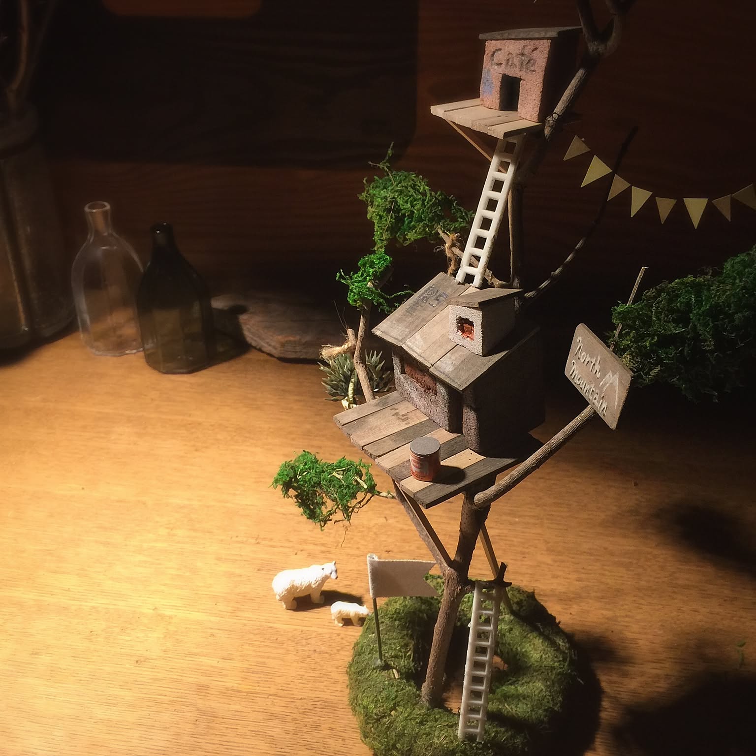 ツリーハウス 流木 ハンドメイド インテリア