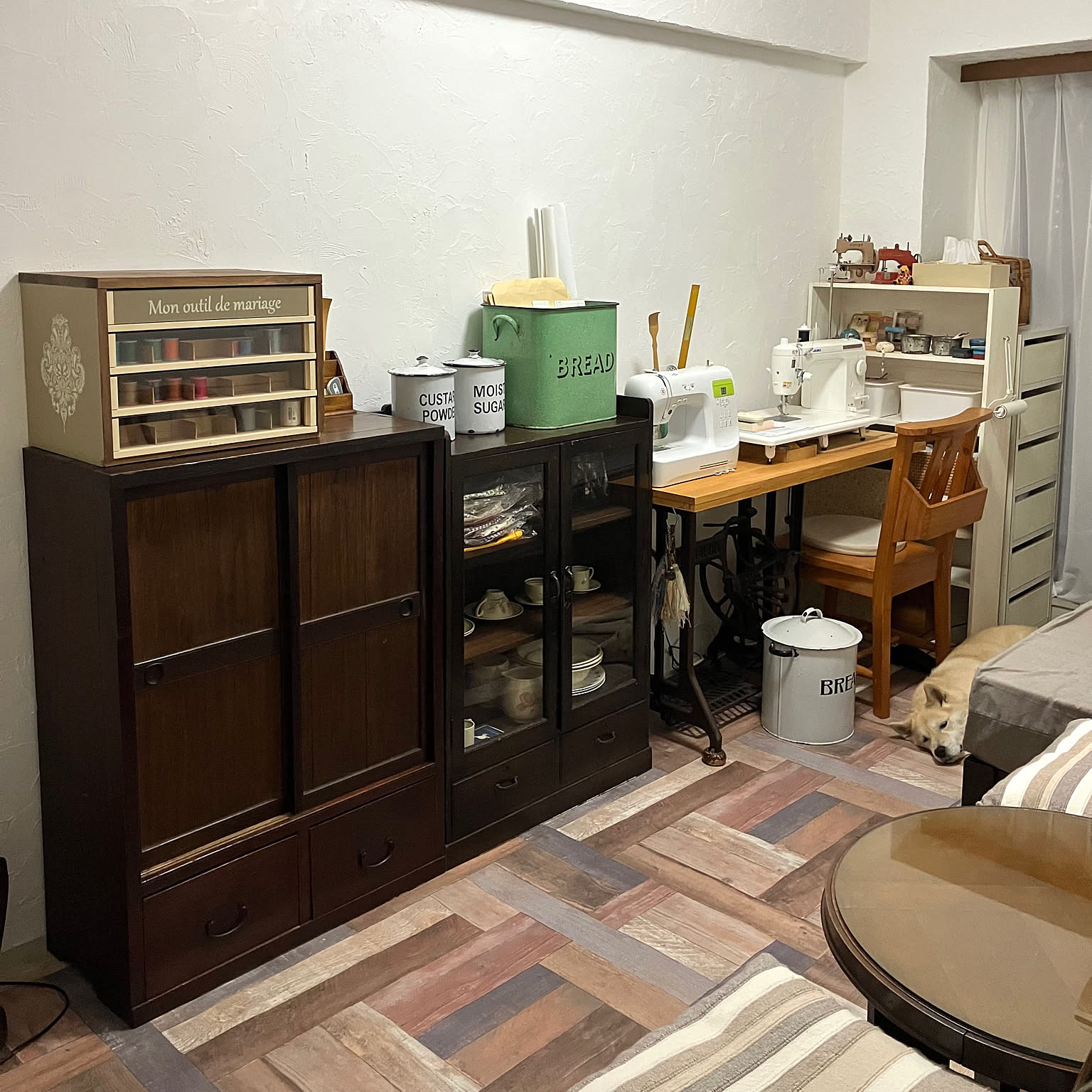 アンティーク 糸ケースのおしゃれなアレンジ・飾り方のインテリア実例