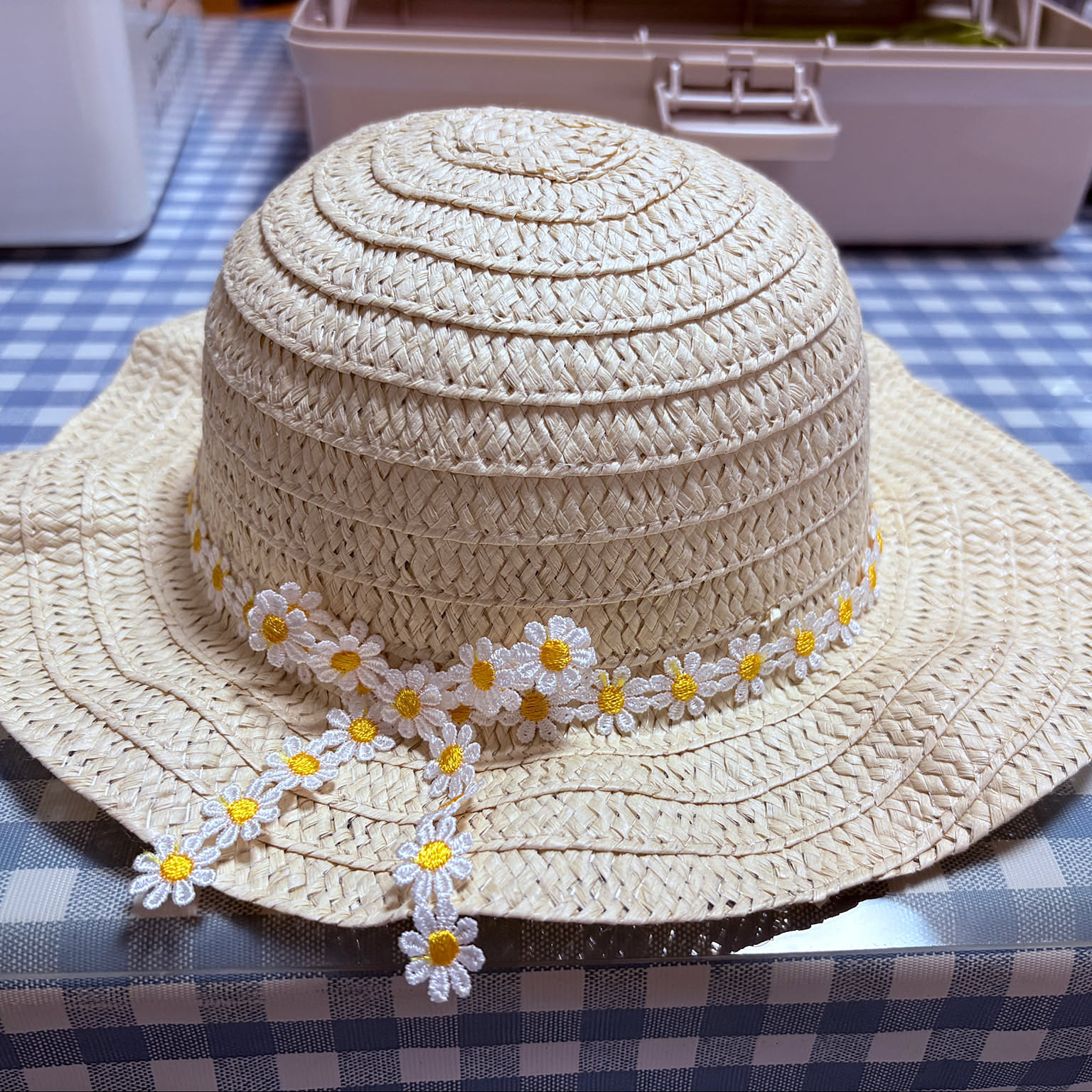 『新品未使用品』yukiemon おリボンアレンジ麦わら帽子 リボン 麦わら帽子のおしゃれなアレンジ・飾り方のインテリア実例