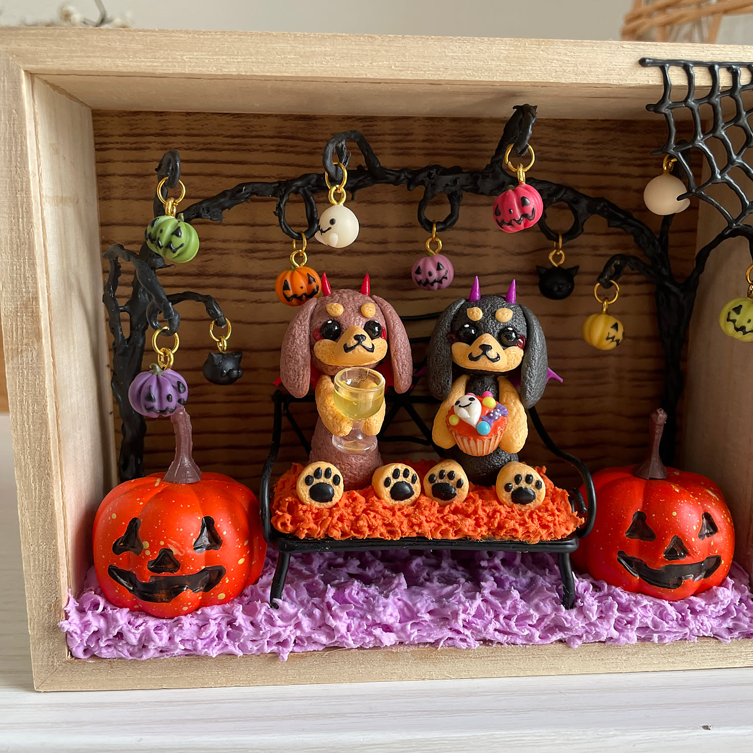 編みぐるみ♡ハロウィン♡ダックス♡かぼちゃ♡玄関に♡プレゼントに