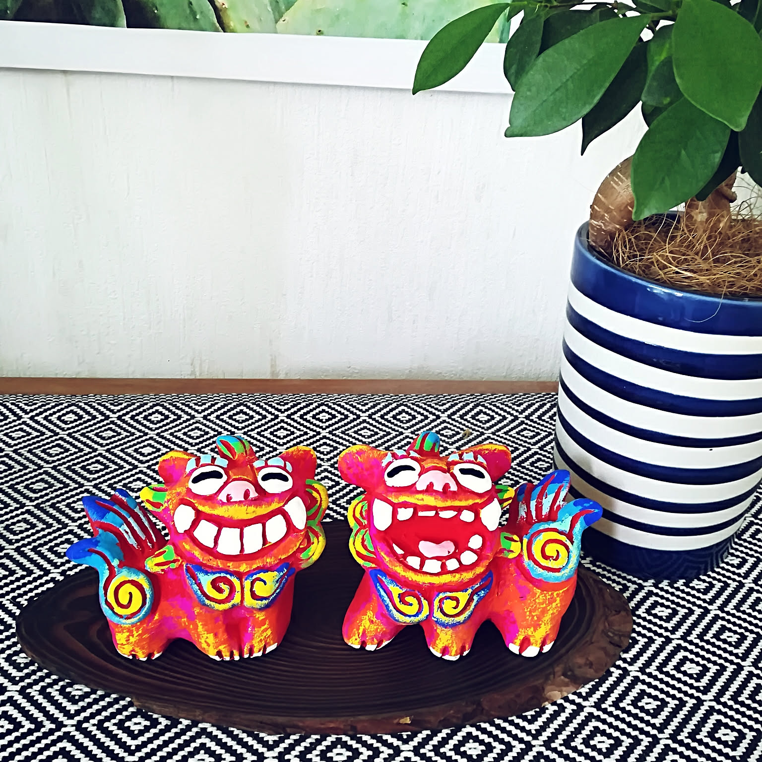 カラフル　シーサー　置物 約12cm インテリア　米子焼 カラフル シーサー 置物 約12cm インテリア 米子焼 楽天市場
