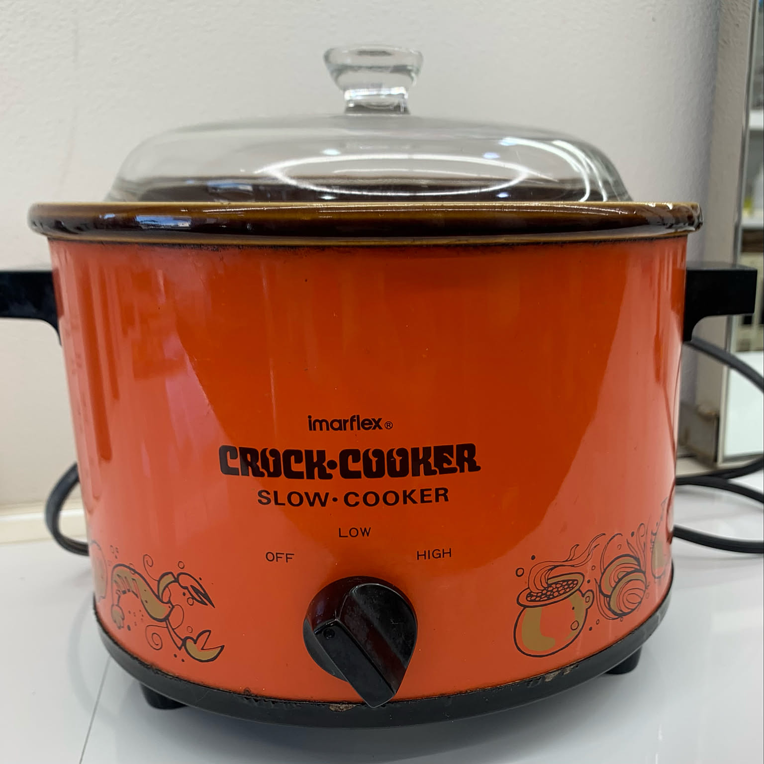 レトロなCrock-Pot スロークッカー オレンジ