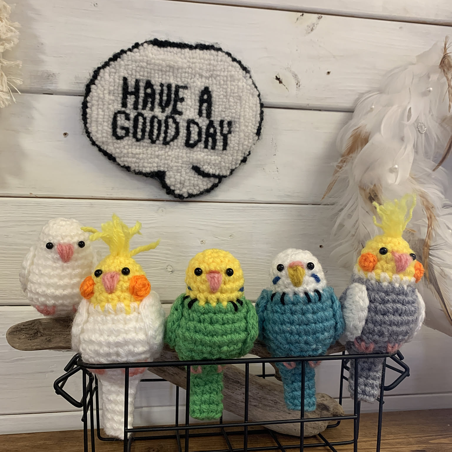 編みぐるみ♡ちっちゃ♡シリーズ ボタンインコちゃん （ルリコシ） ボタンインコペア 編みぐるみ チェーン 編みぐるみ♡ちっちゃ