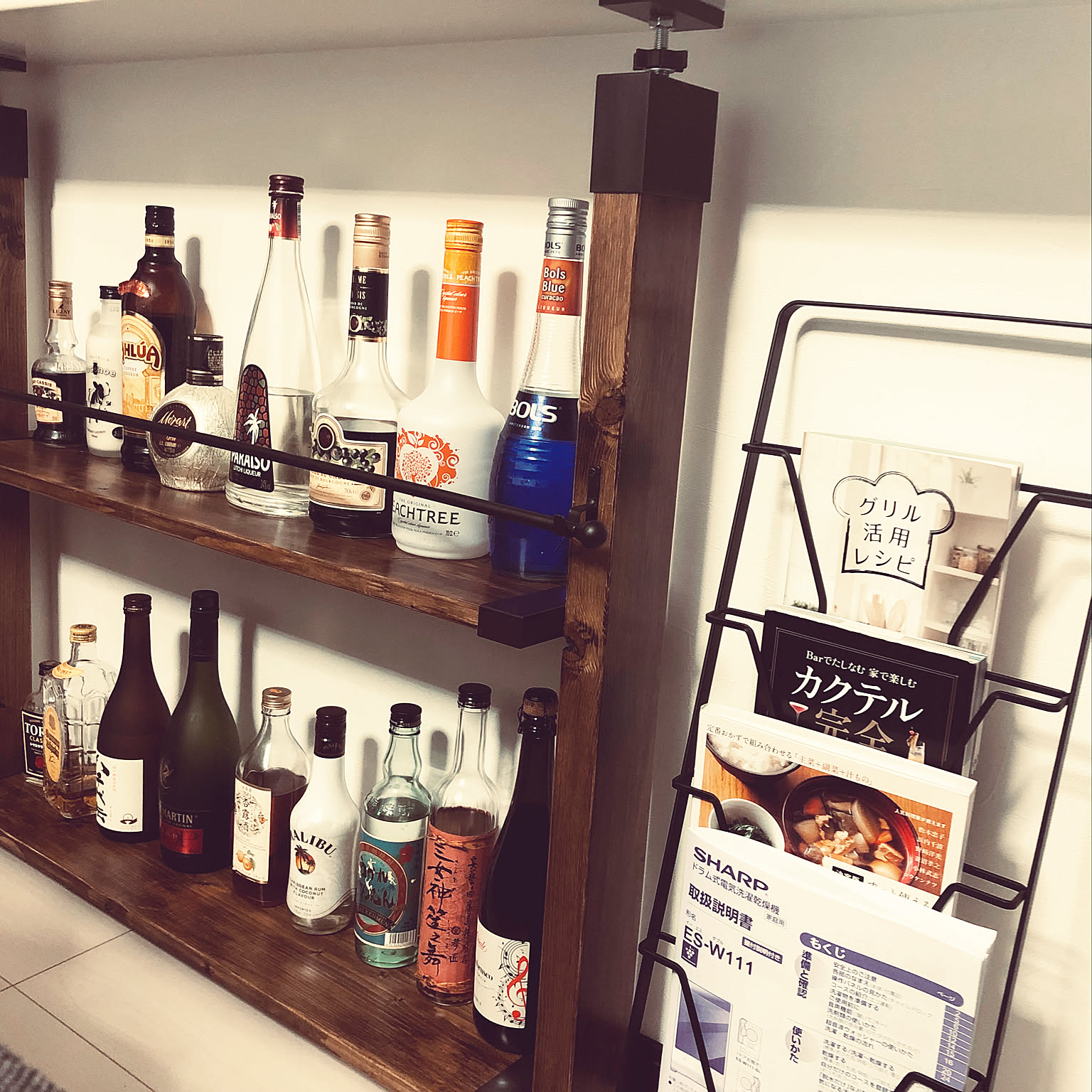 キッチンカウンター下/お酒コーナー/ラブリコ/DIY/セリアなどの