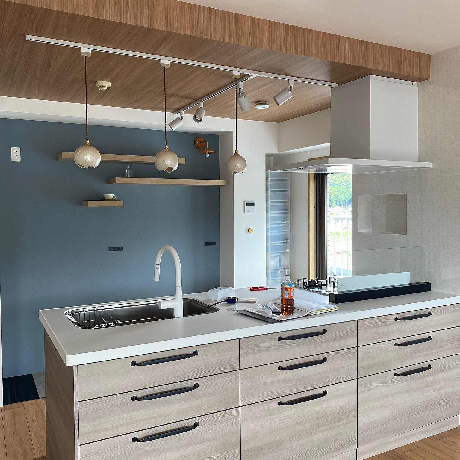 キッチンリフォーム/ピンクのシンク/リンナイリッセ ハモン