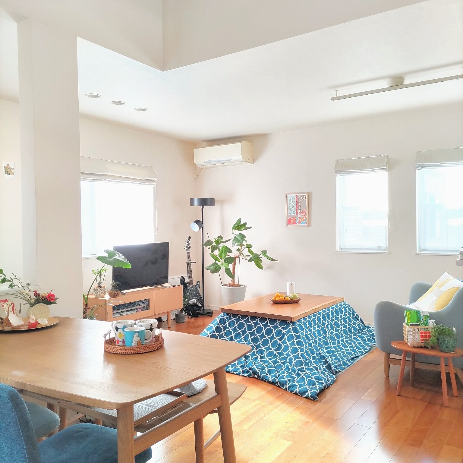 コタツにもなるダイニングテーブル　リビングダイニングに ダイニングこたつテーブル FAM／BR 長方形 ｜家具・インテリア通販 Re