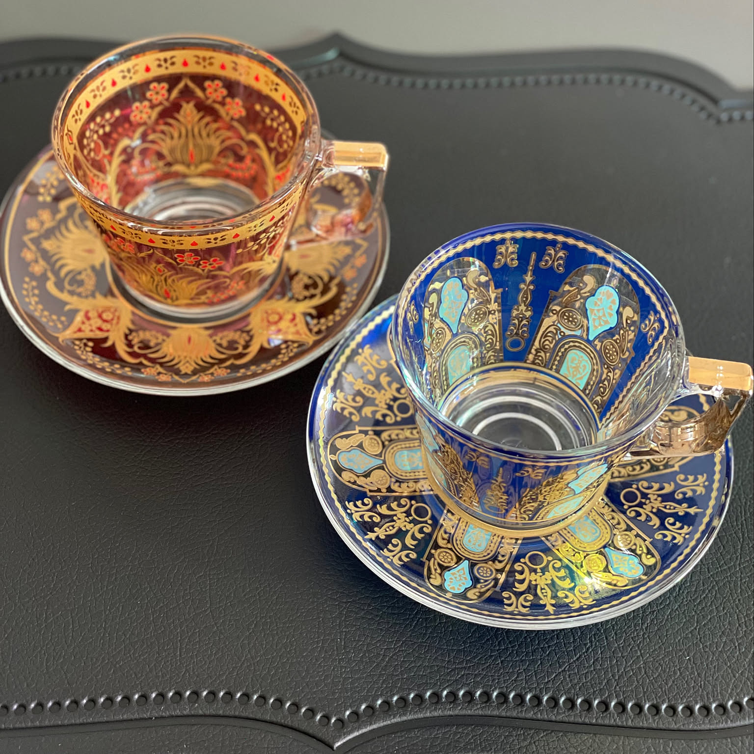 トルコ ハンドメイド ティーカップ&ソーサー 6客セット おしゃれ