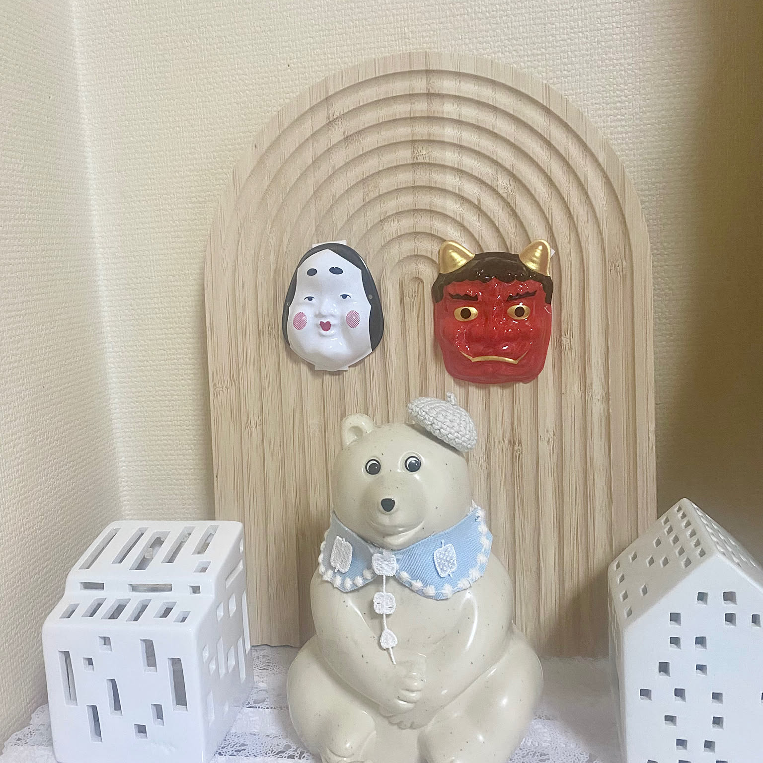 中古】クマの置物 セット18-378 楽天市場】現品です。くまさん 3つ