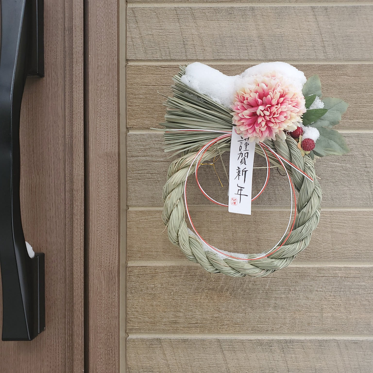 ゆいもね様専用＊フラワーリース＊　玄関リース　しめ縄　ピンク 1個から予約受付中／ 迎春 しめ縄 飾り Lサイズ しめ縄リース ⁄ 水引