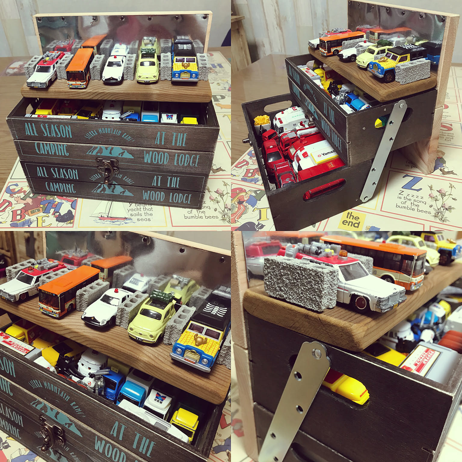 工具箱風/トミカ棚DIY/トミカパーキング/トミカ棚/トミカ収納