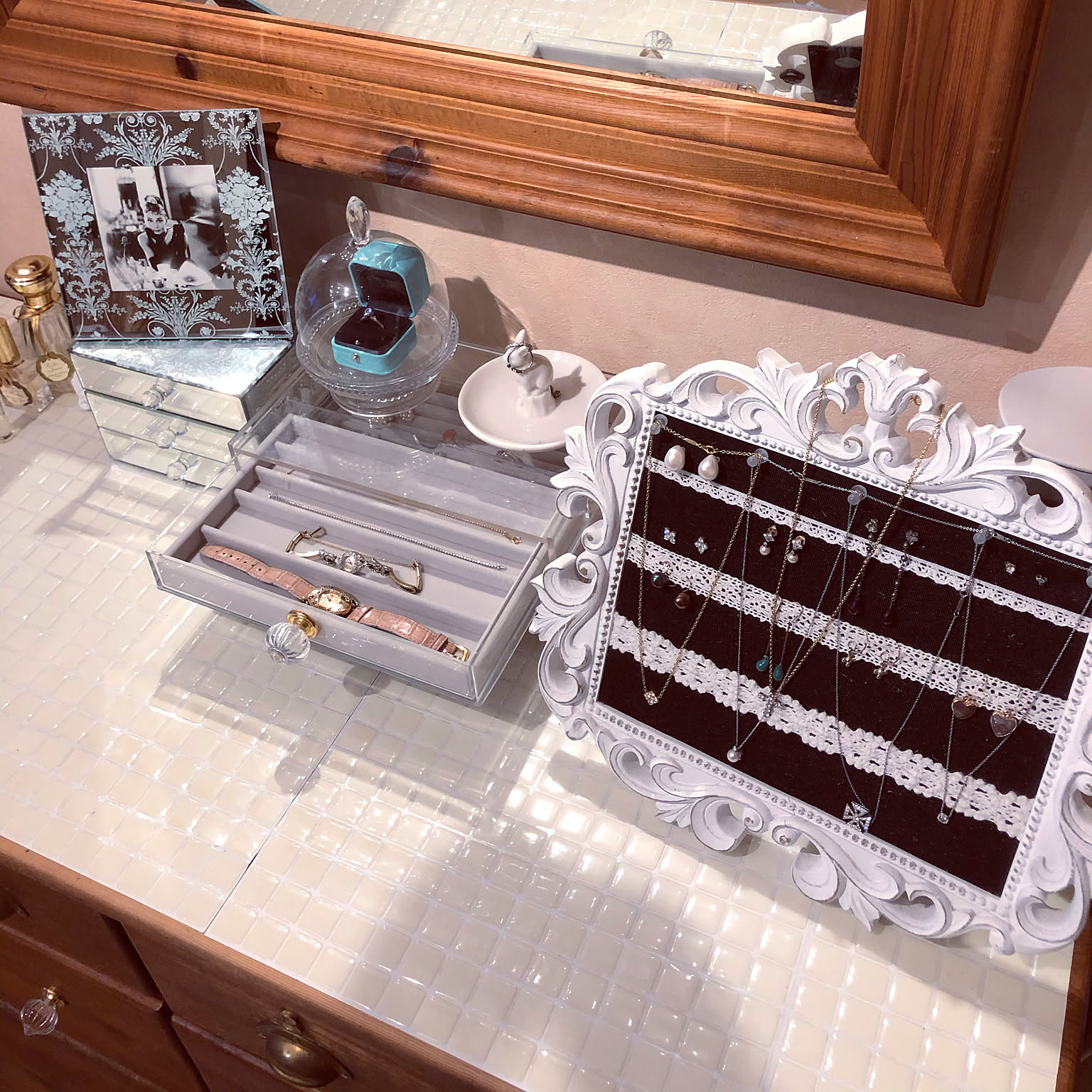 ローラアシュレイ♡ジョゼッテミラーティッシュボックス ローラアシュレイ♡ジョゼッテミラーティッシュボックス ローラ