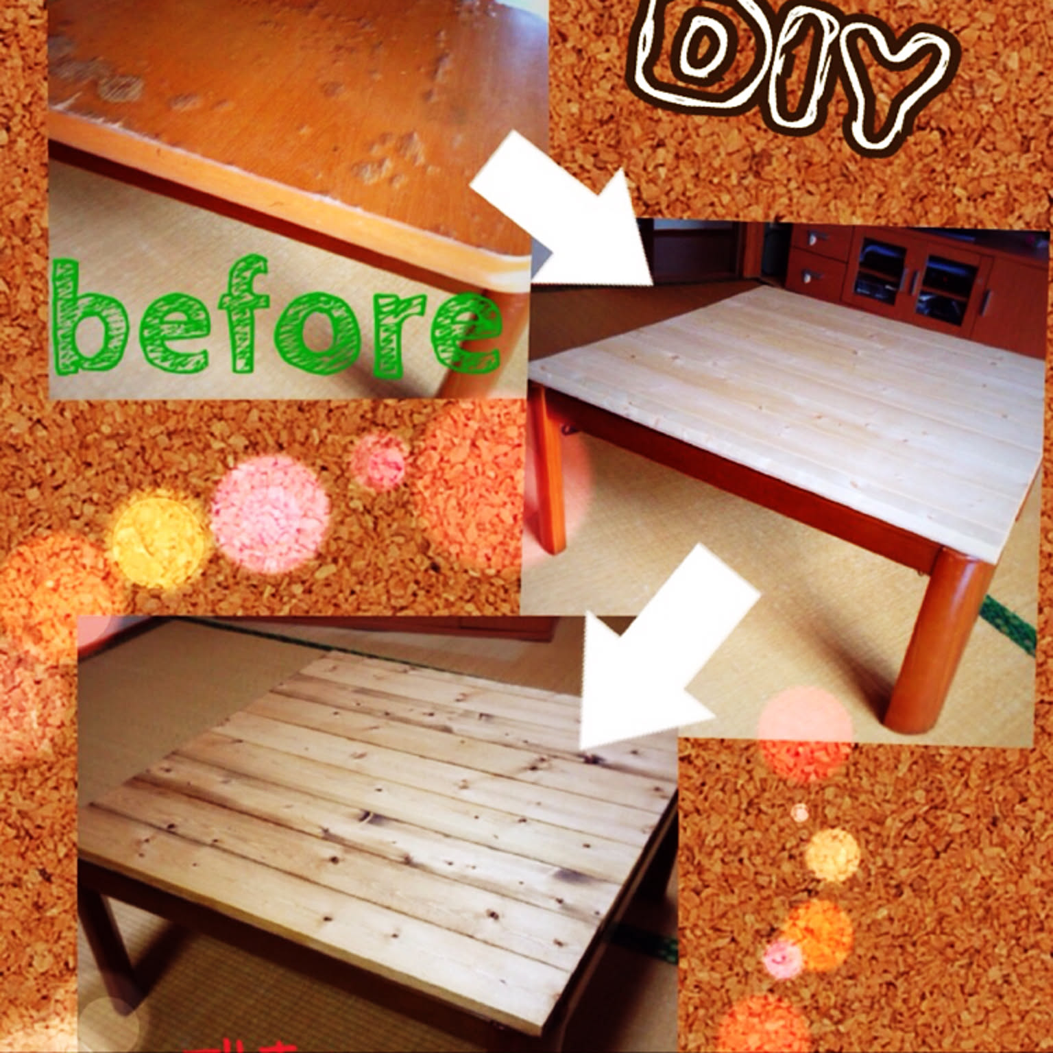 こたつ 天板 トールペイント 花柄 ピンク 緑 リメイク品 テーブル 机 こたつ 天板 トールペイント 花柄 ピンク 緑 リメイク品 テーブル 机