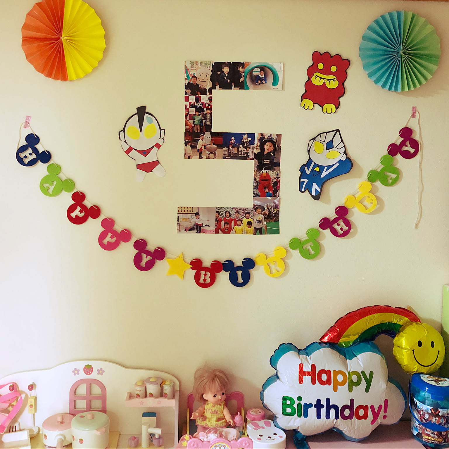 壁面つくります！誕生日 飾り サプライズ 誕生日飾り付け 壁面飾りのインテリア実例 ｜ RoomClip（ルーム