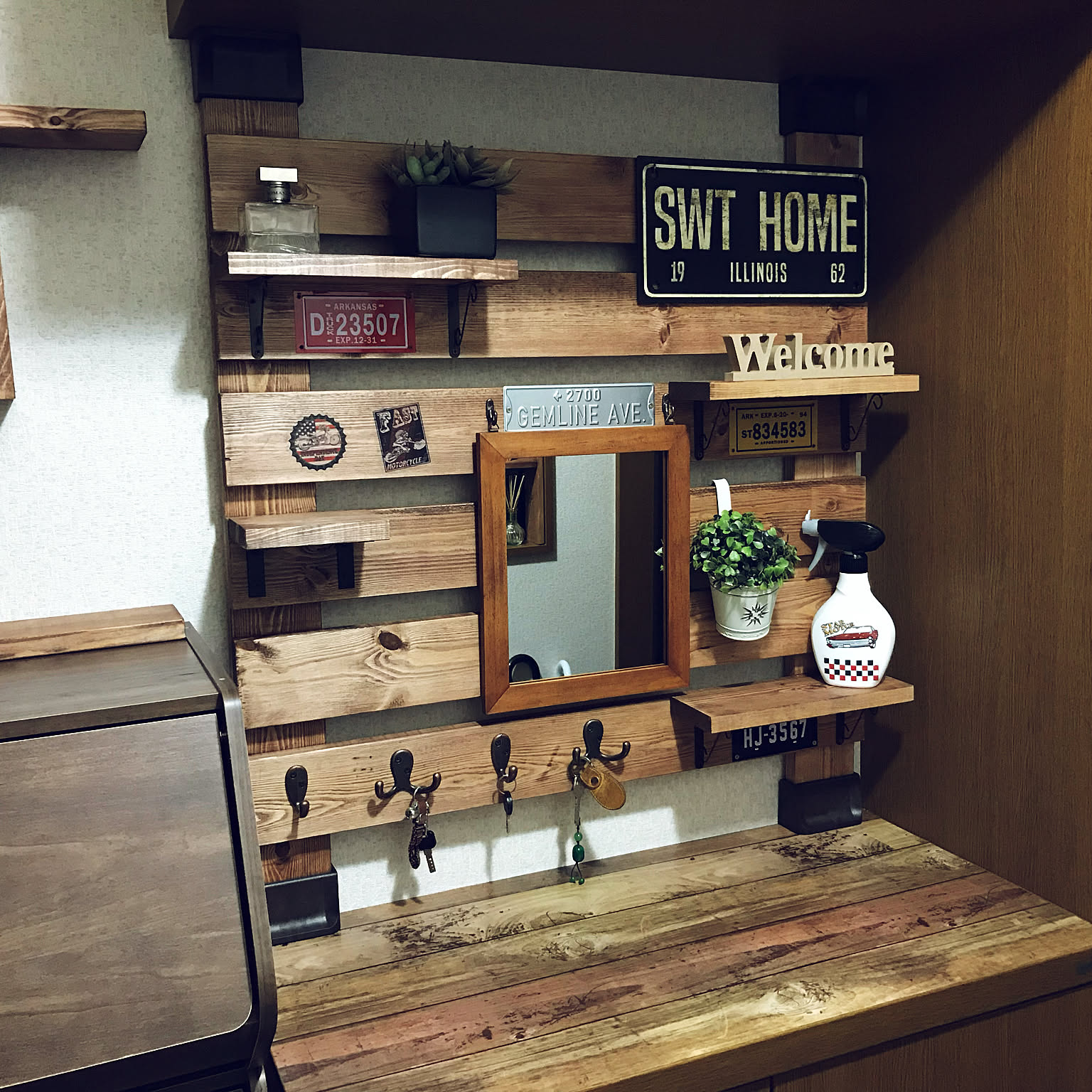 □ミンディ材 RETRO 男前 / 手作りシェルフ □ RETRO 男前 / ミンディ